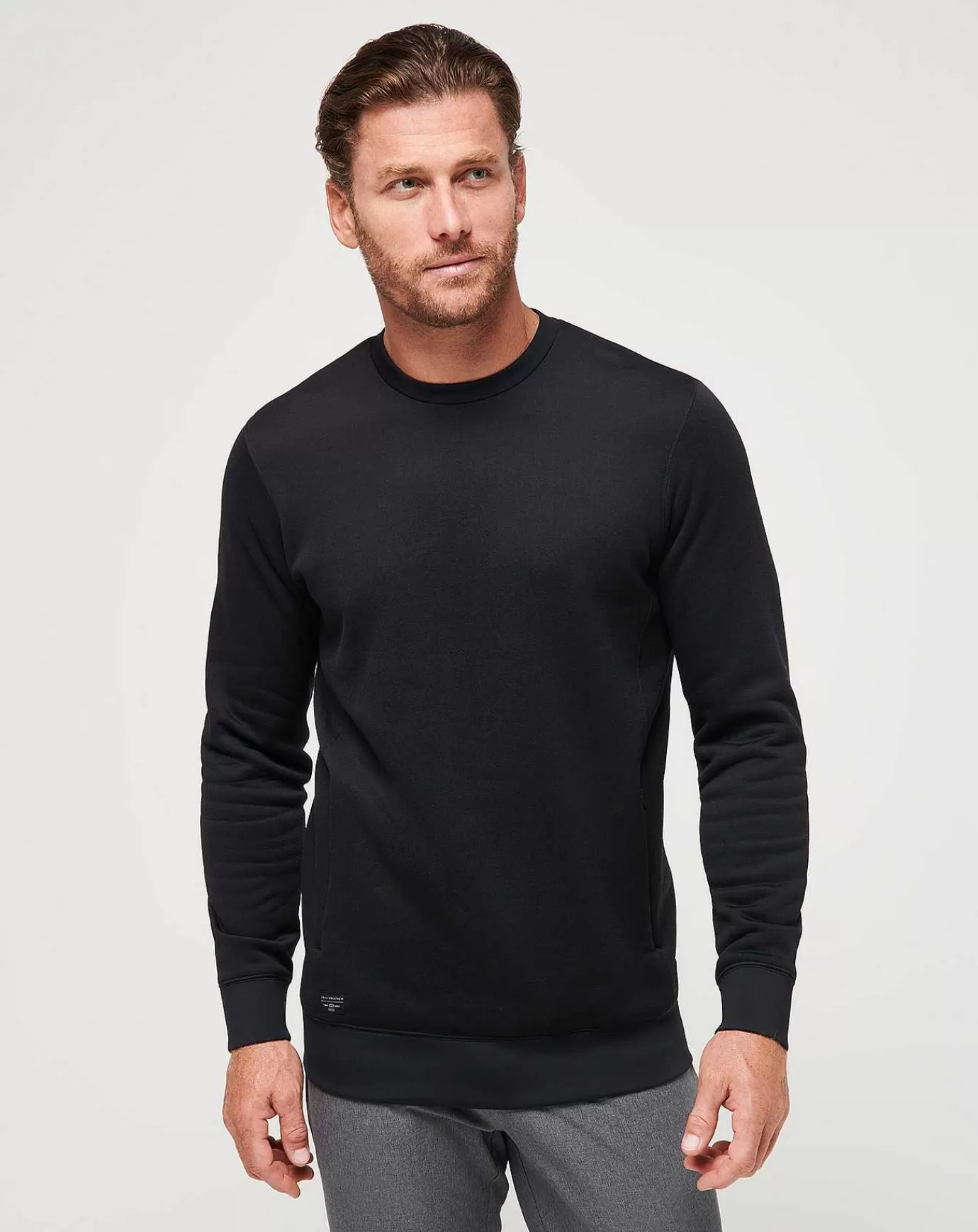 Sale Travis Mathew Axis Polar Fleece Crew Black