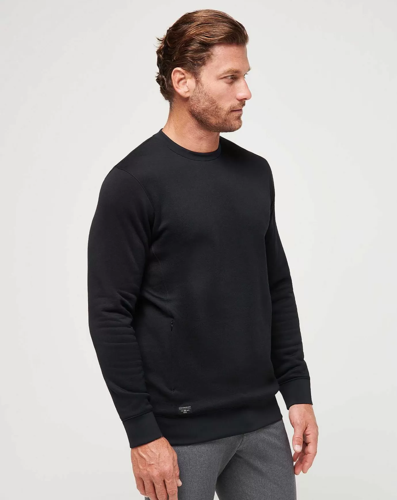 Sale Travis Mathew Axis Polar Fleece Crew Black