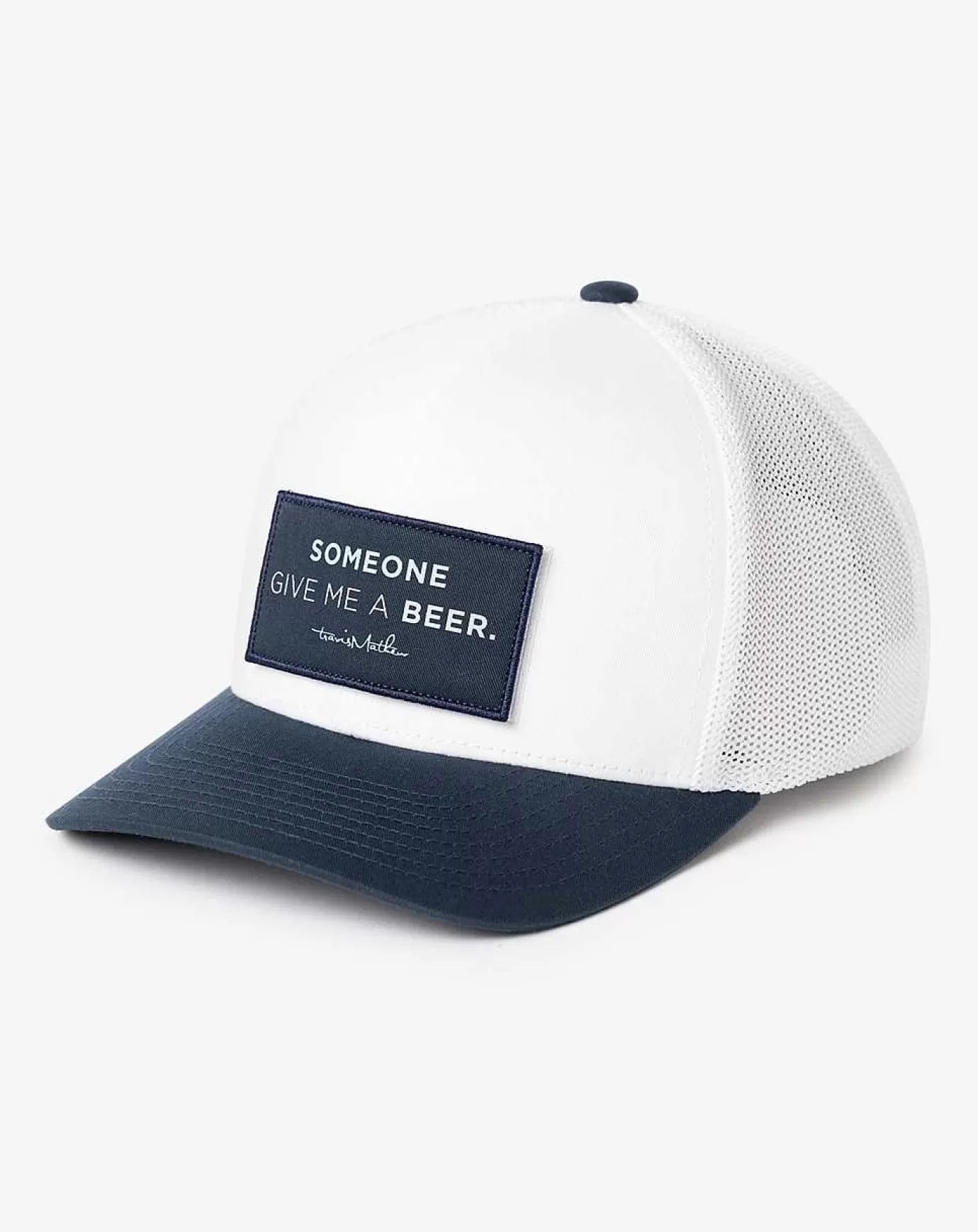 Hot Travis Mathew Barfly Snapback Hat White/Navy