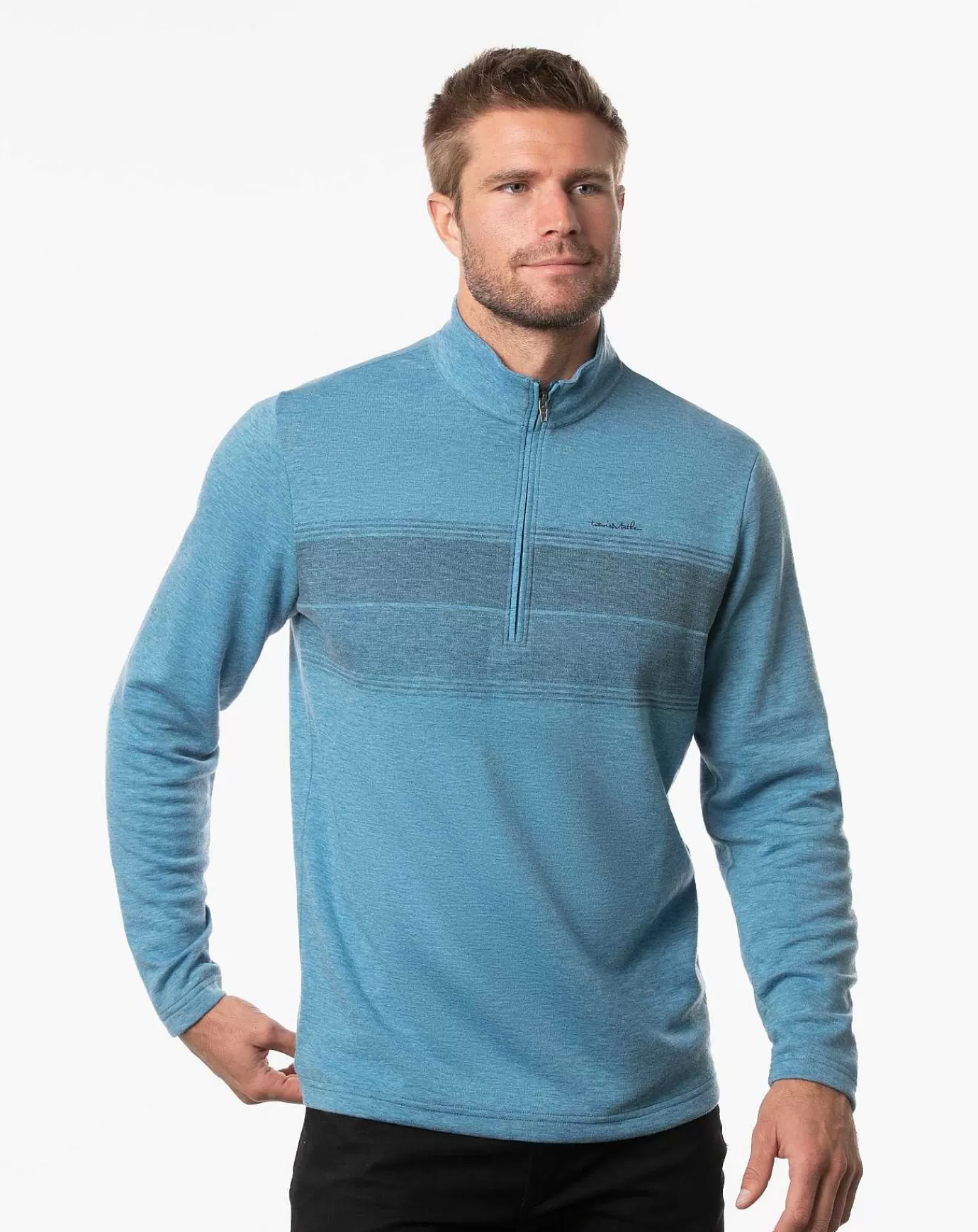 Outlet Travis Mathew Bridge The Gap Quarter Zip Heather Blue Sapphir