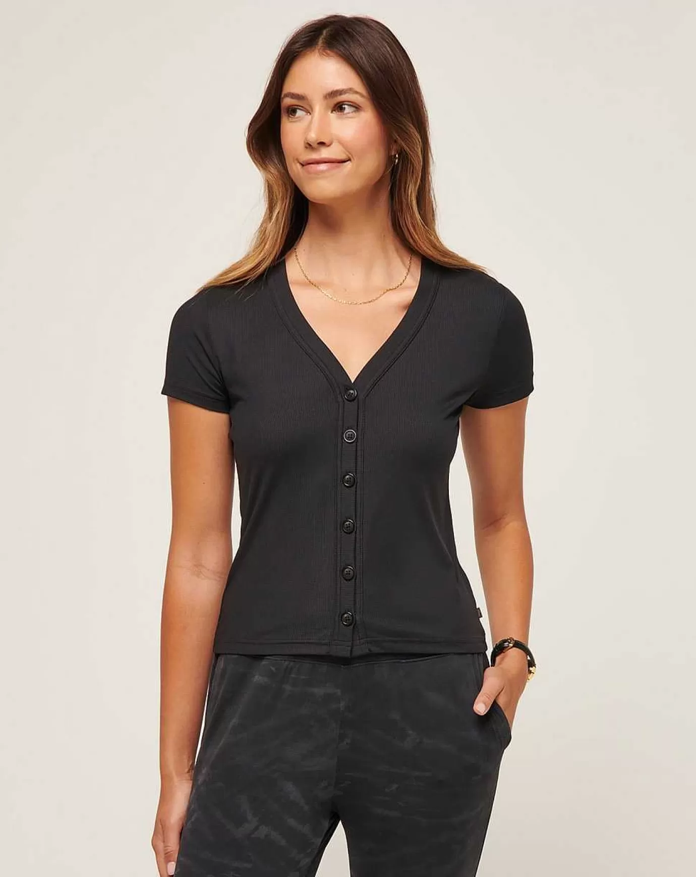 Best Travis Mathew Butterfly Beach Ribbed Top Black