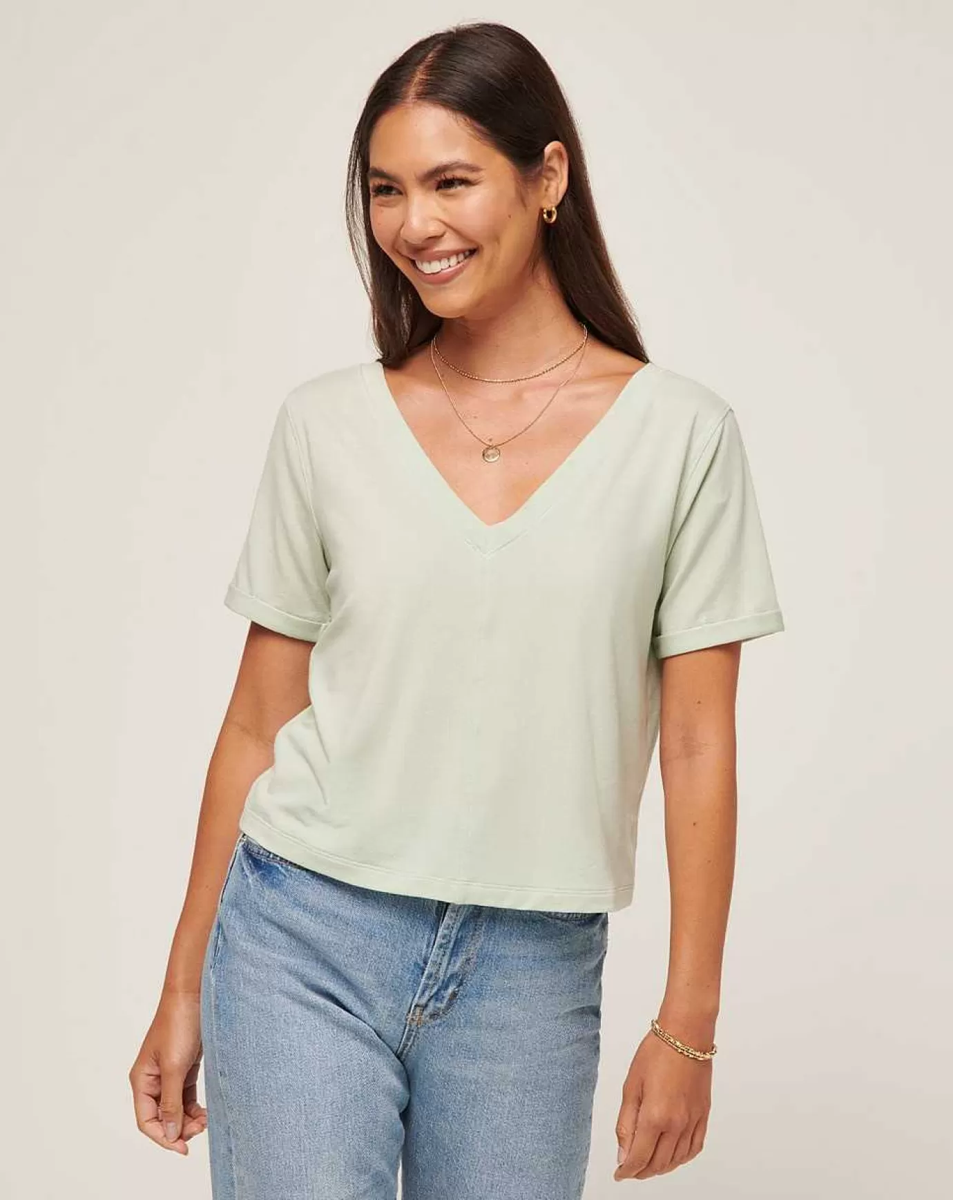 Online Travis Mathew Calm Waters Vneck Top Desert Sage