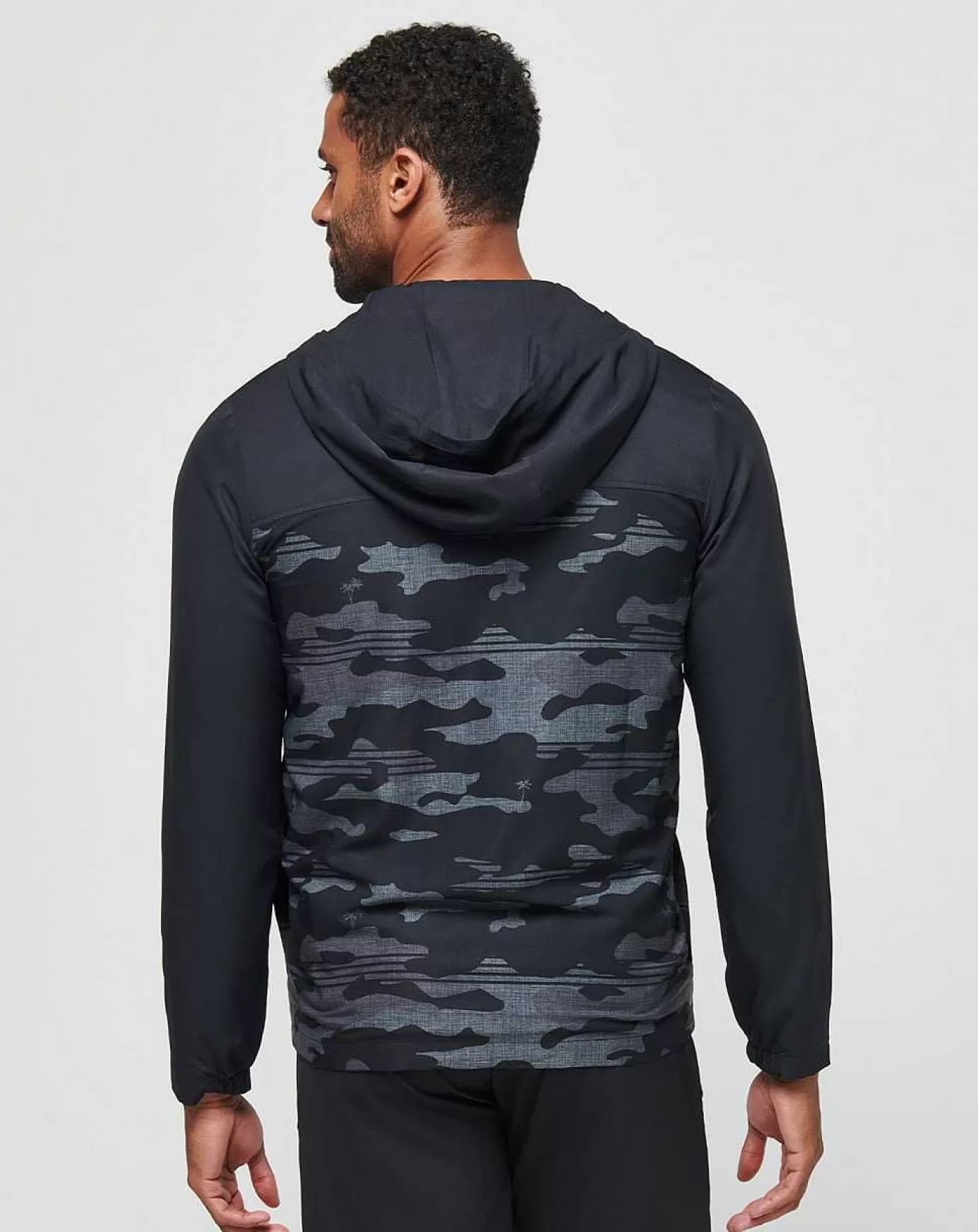 Outlet Travis Mathew Camo Tech Hoodie Black