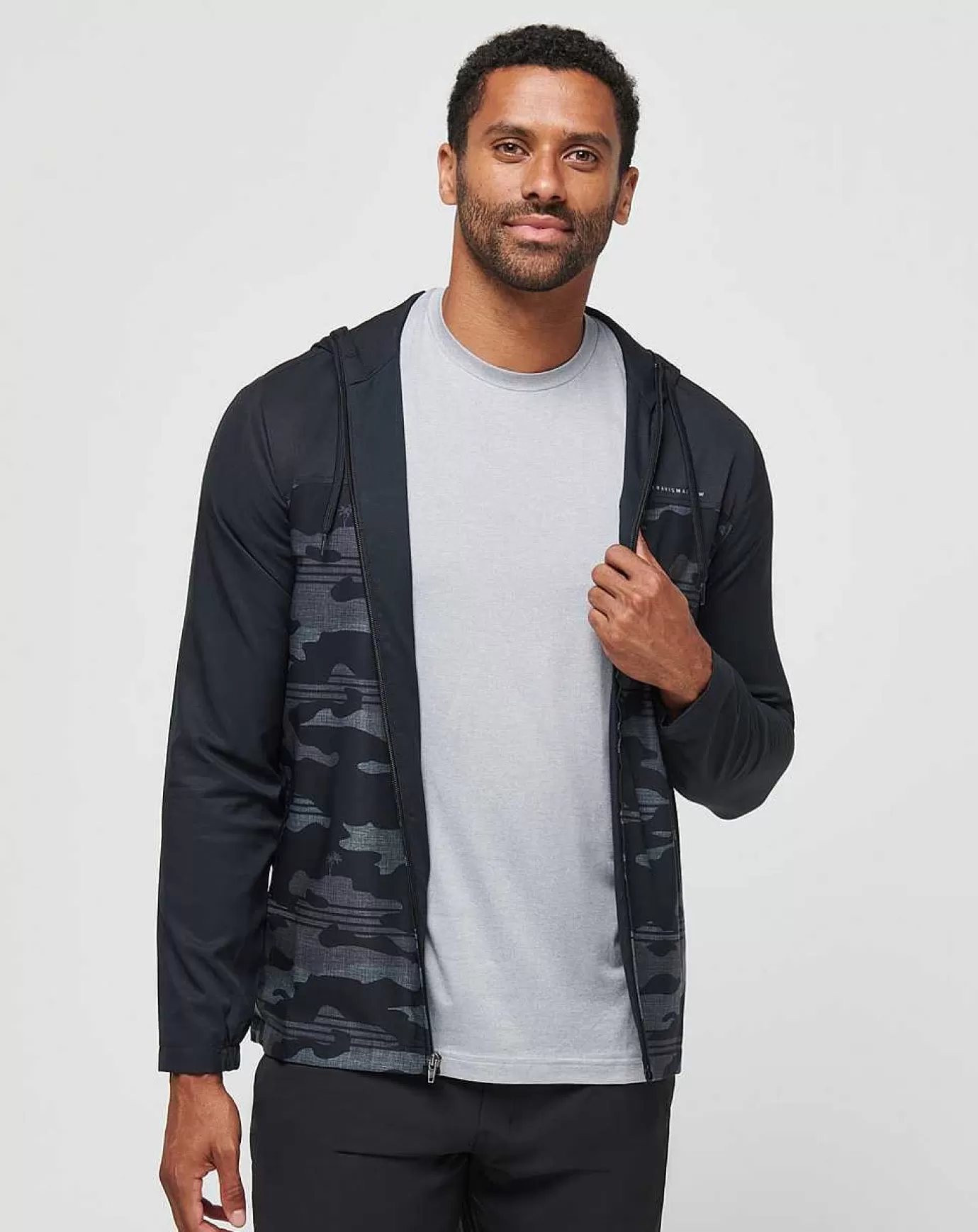 Outlet Travis Mathew Camo Tech Hoodie Black