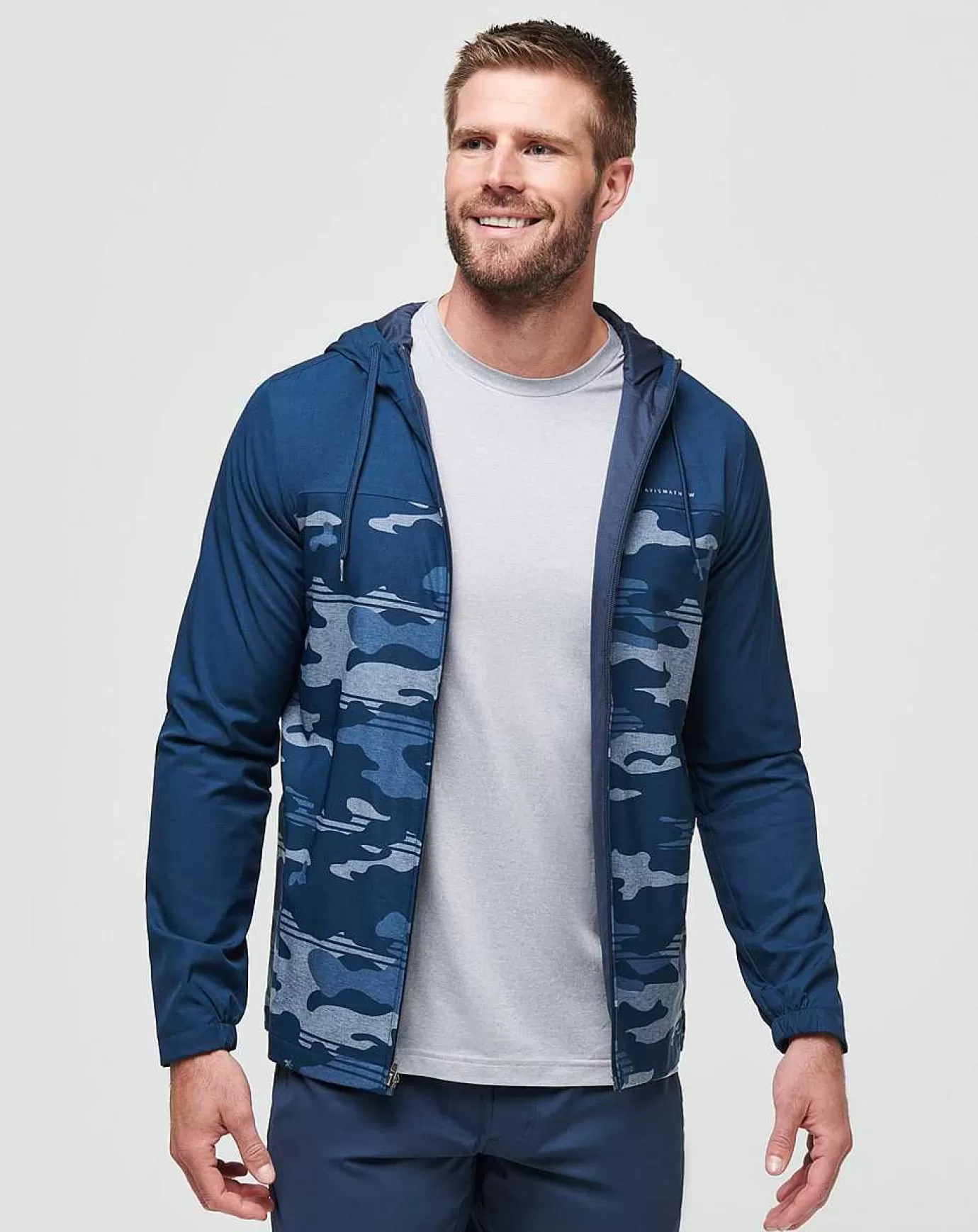 Shop Travis Mathew Camo Tech Hoodie Blue Nights