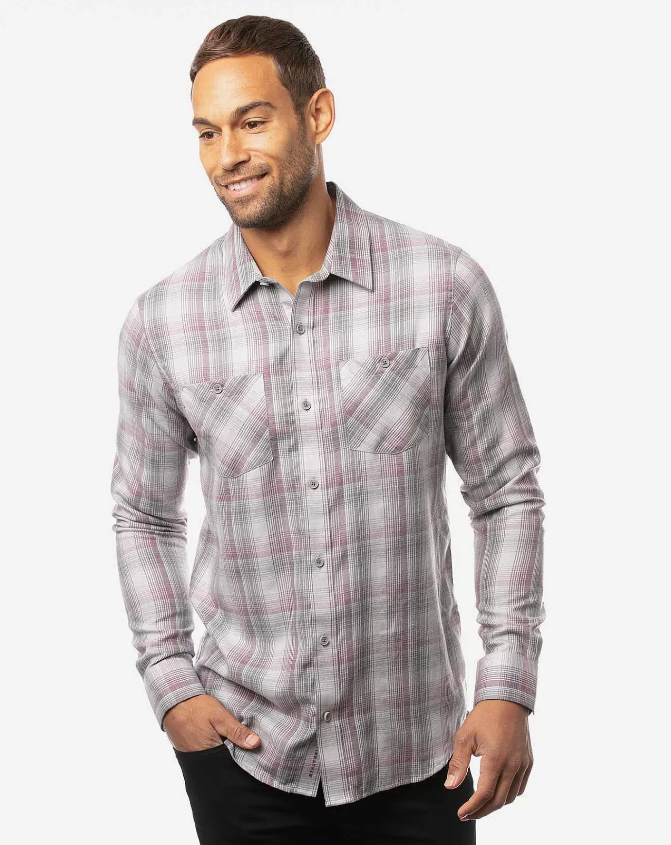 Outlet Travis Mathew Catch My Drift Button-Up Heather Sleet