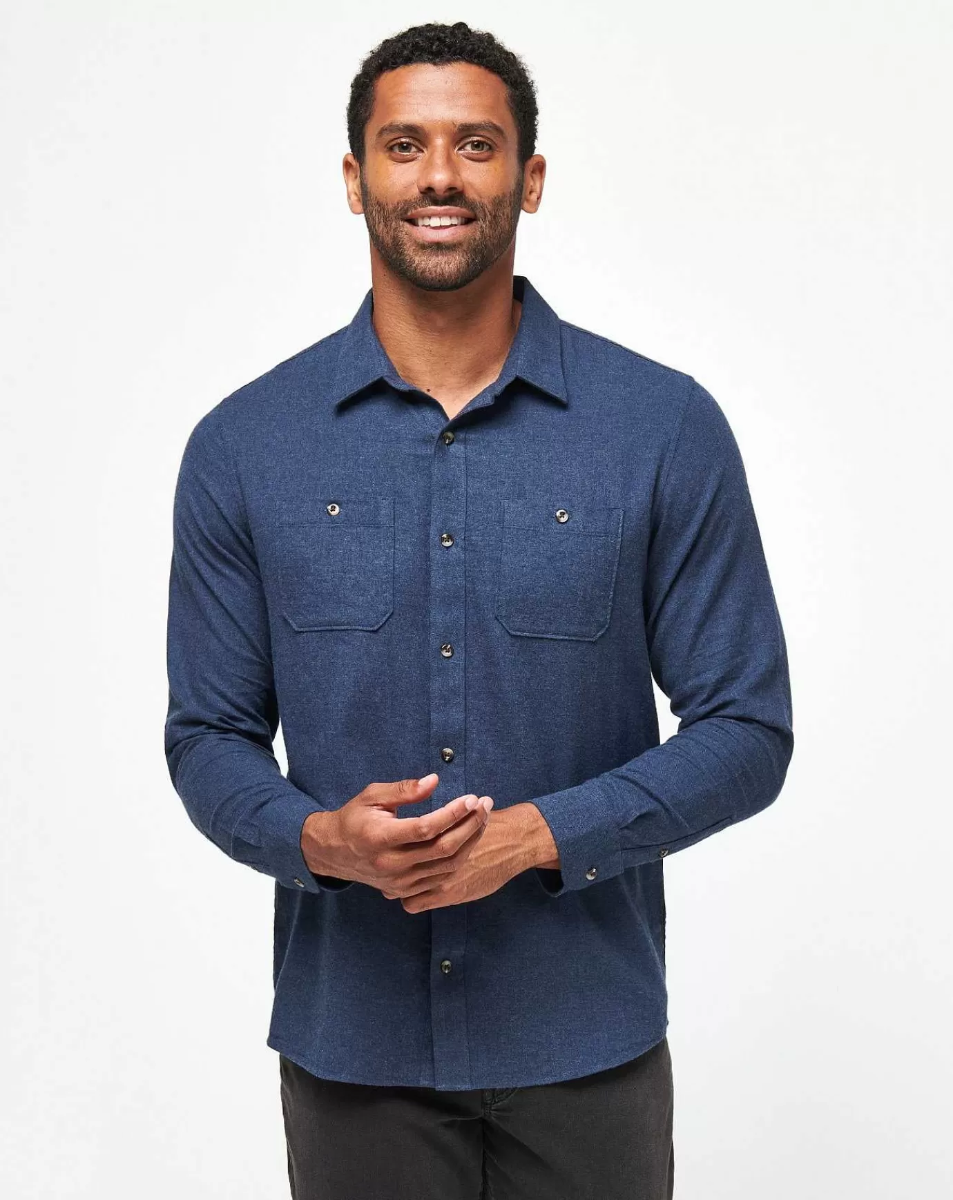 Outlet Travis Mathew Cloud Flannel Button-Up Total Eclipse