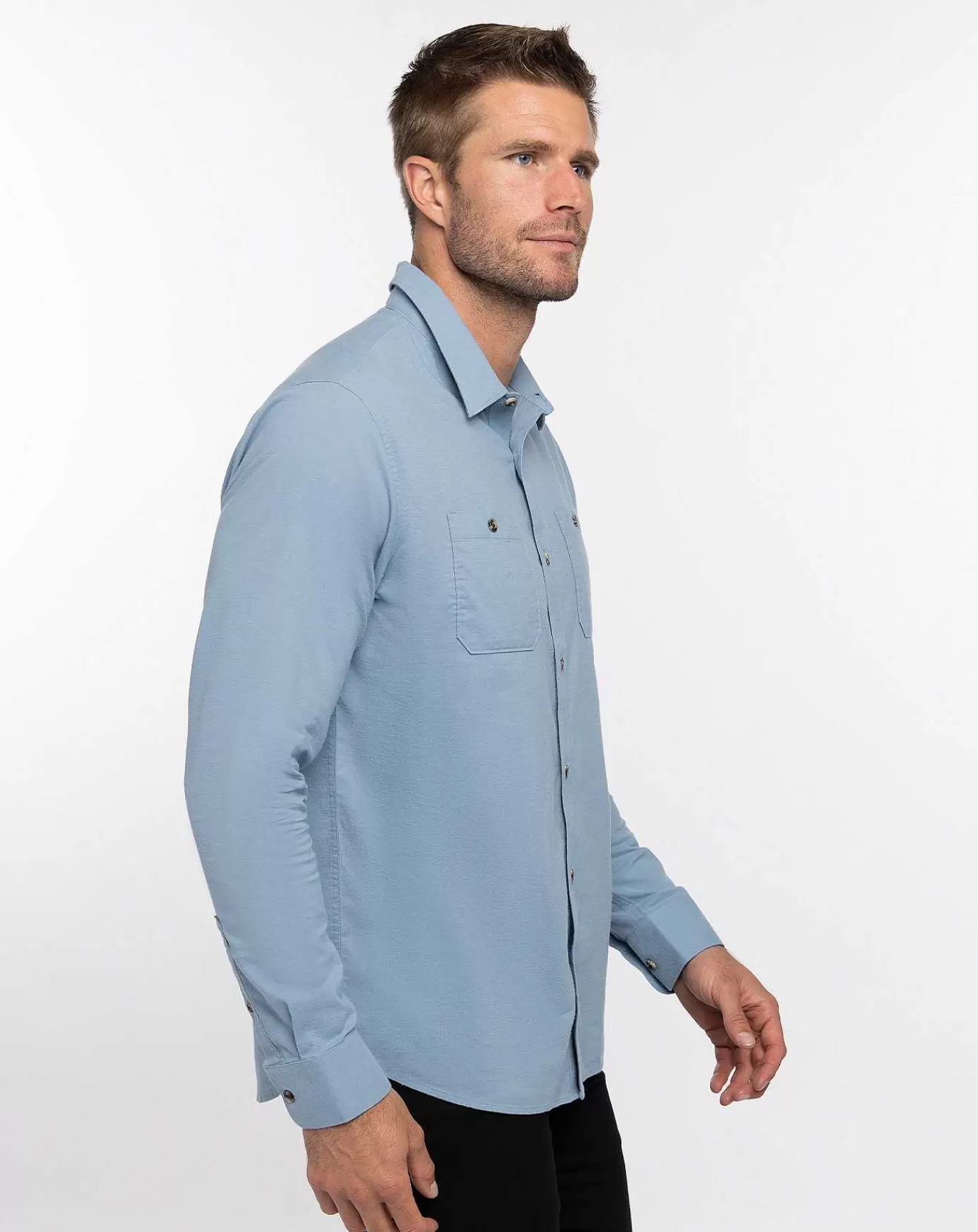 Outlet Travis Mathew Cloud Flannel Button-Up Faded Denim