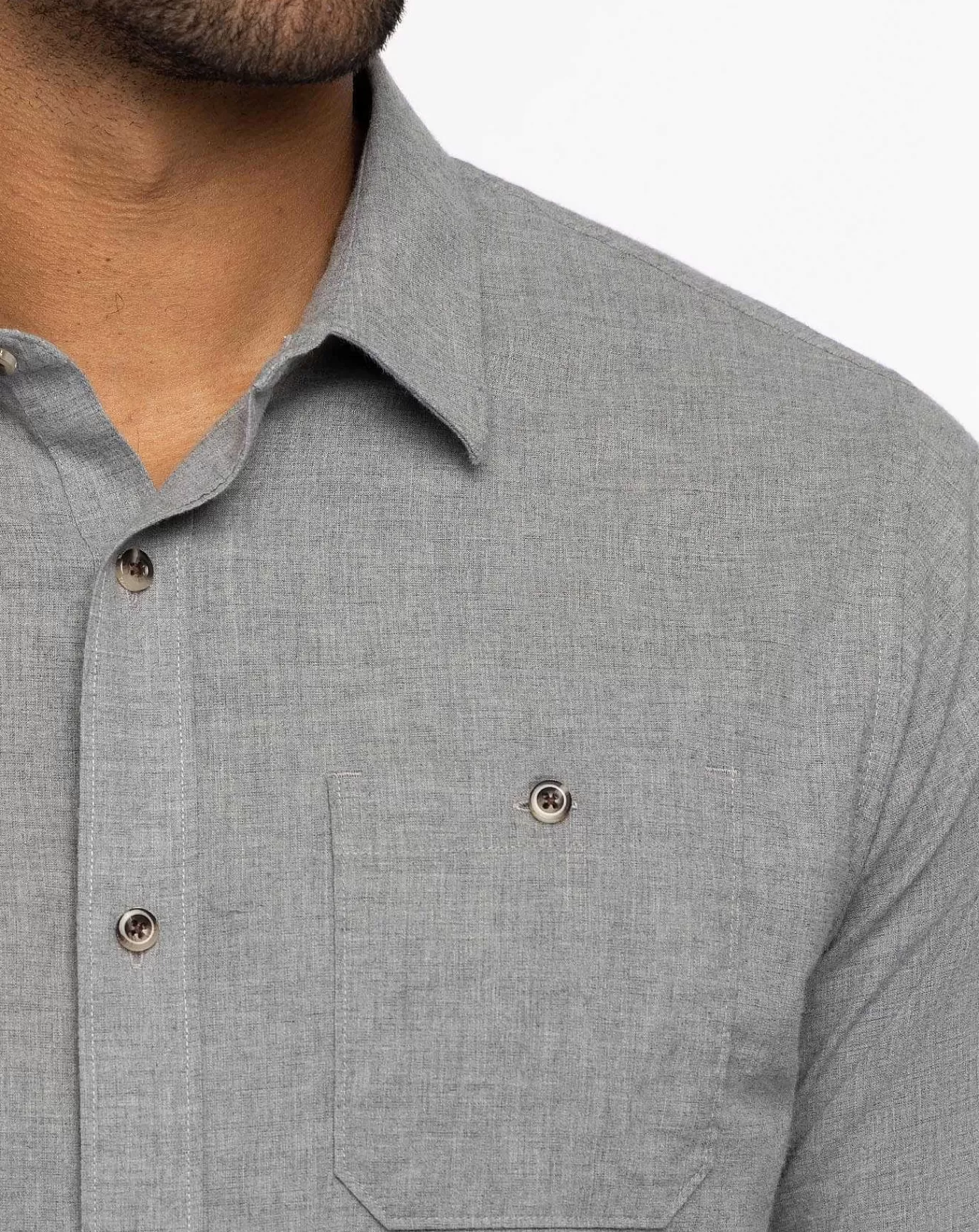 Outlet Travis Mathew Cloud Flannel Button-Up Heather Quiet Shade