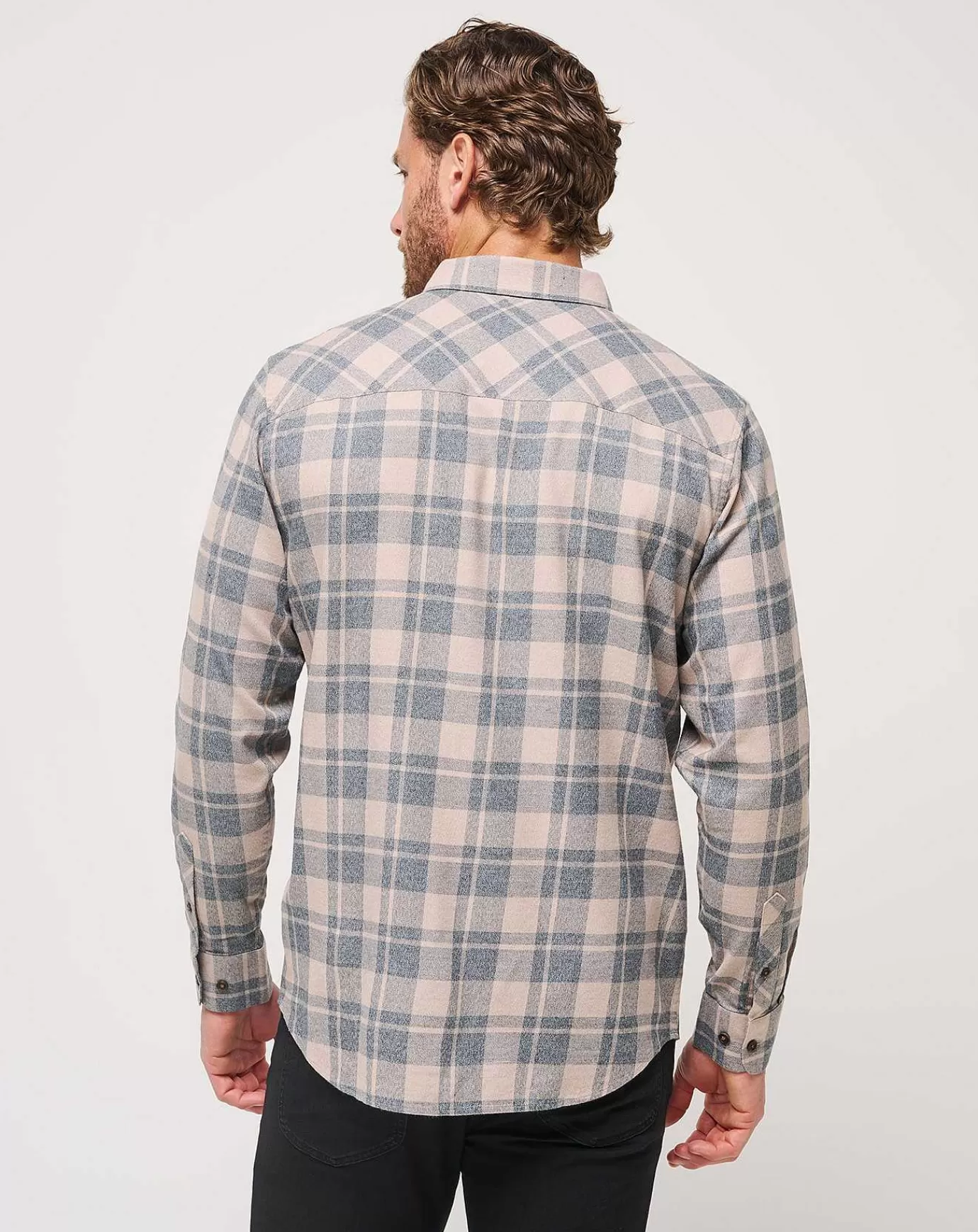 Online Travis Mathew Cloud Flannel Plaid Button-Up Portabella/Black