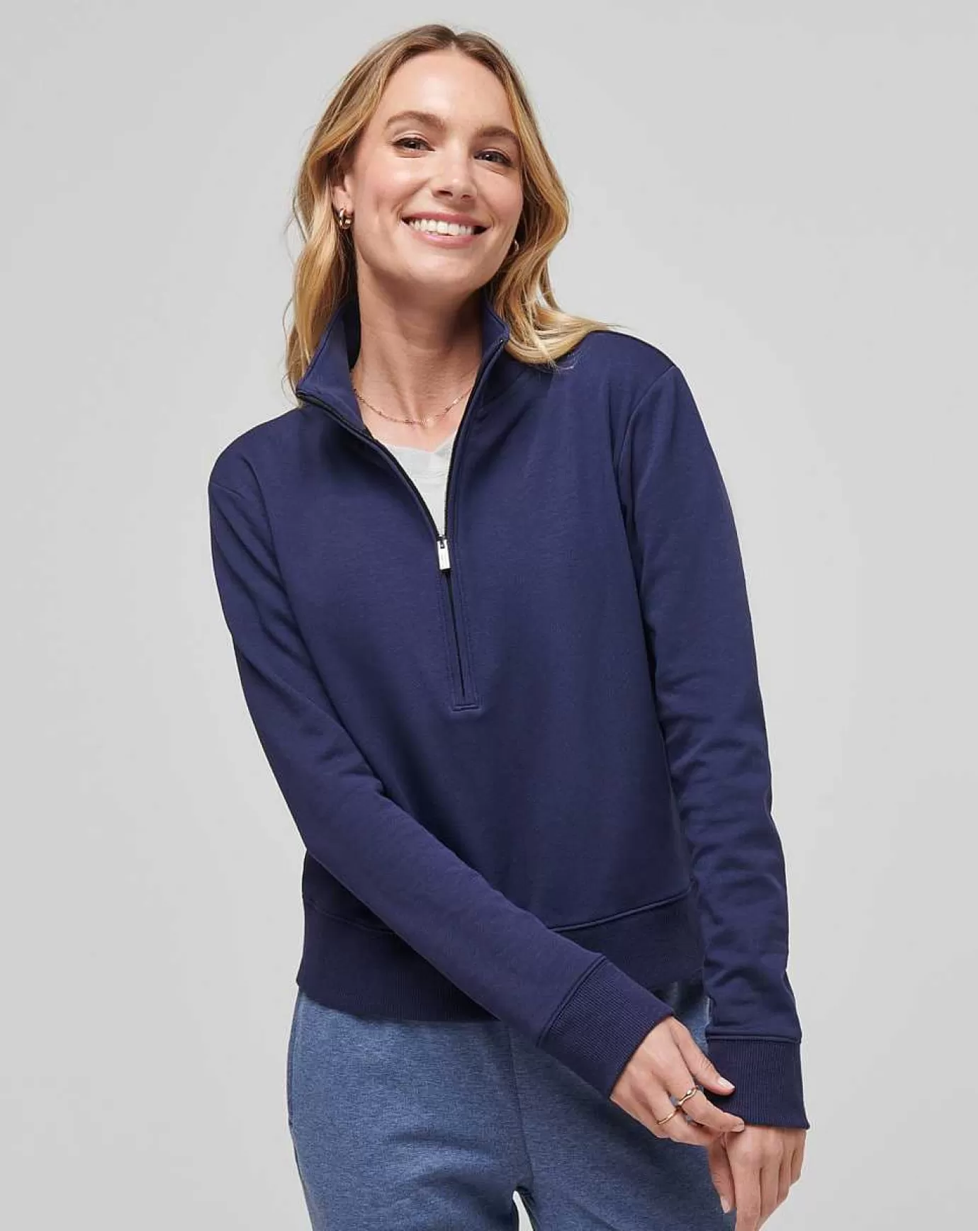 Sale Travis Mathew Cloud Fleece Half Zip Navy