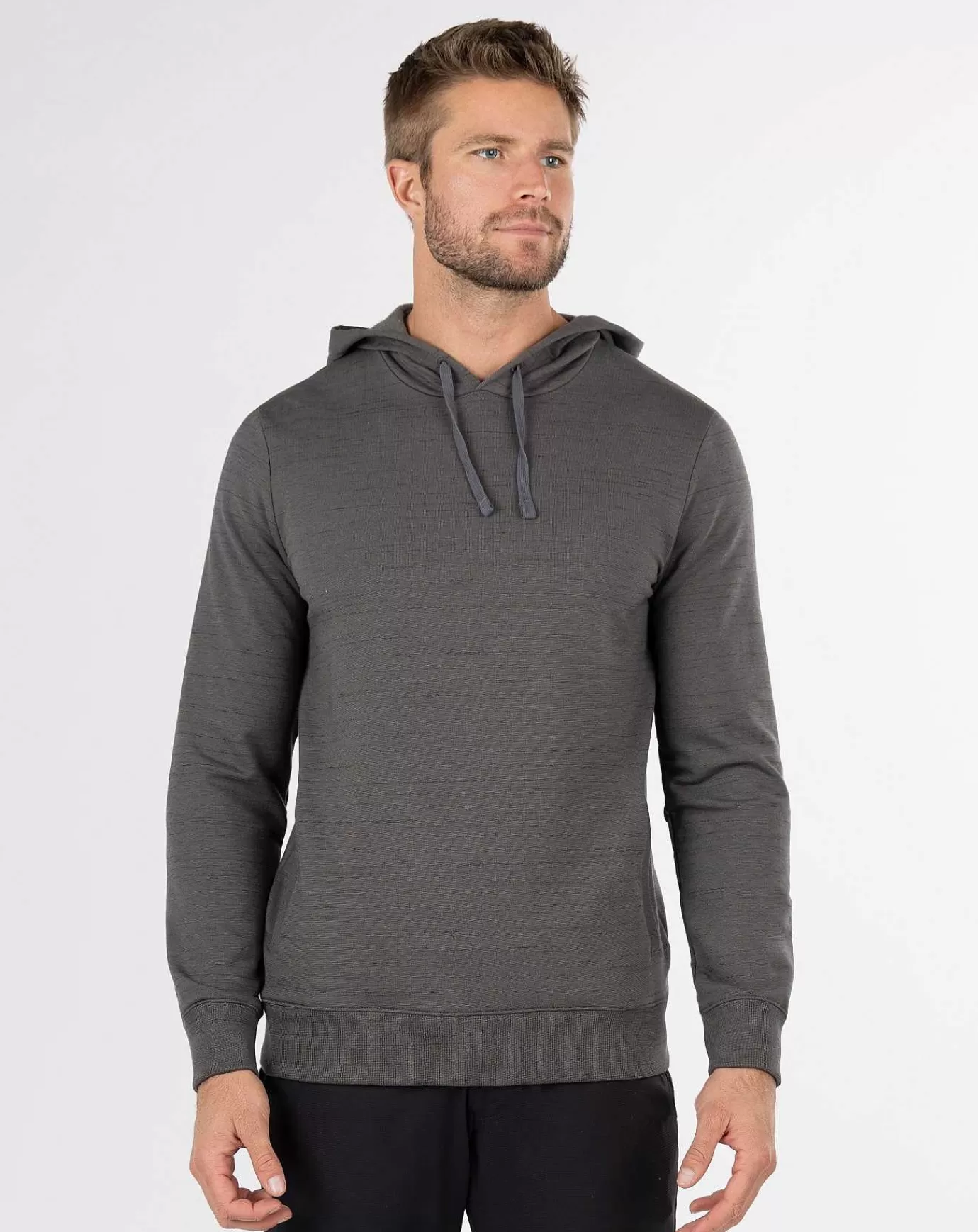 New Travis Mathew Cloud Hoodie Slub Grey Pinstripe