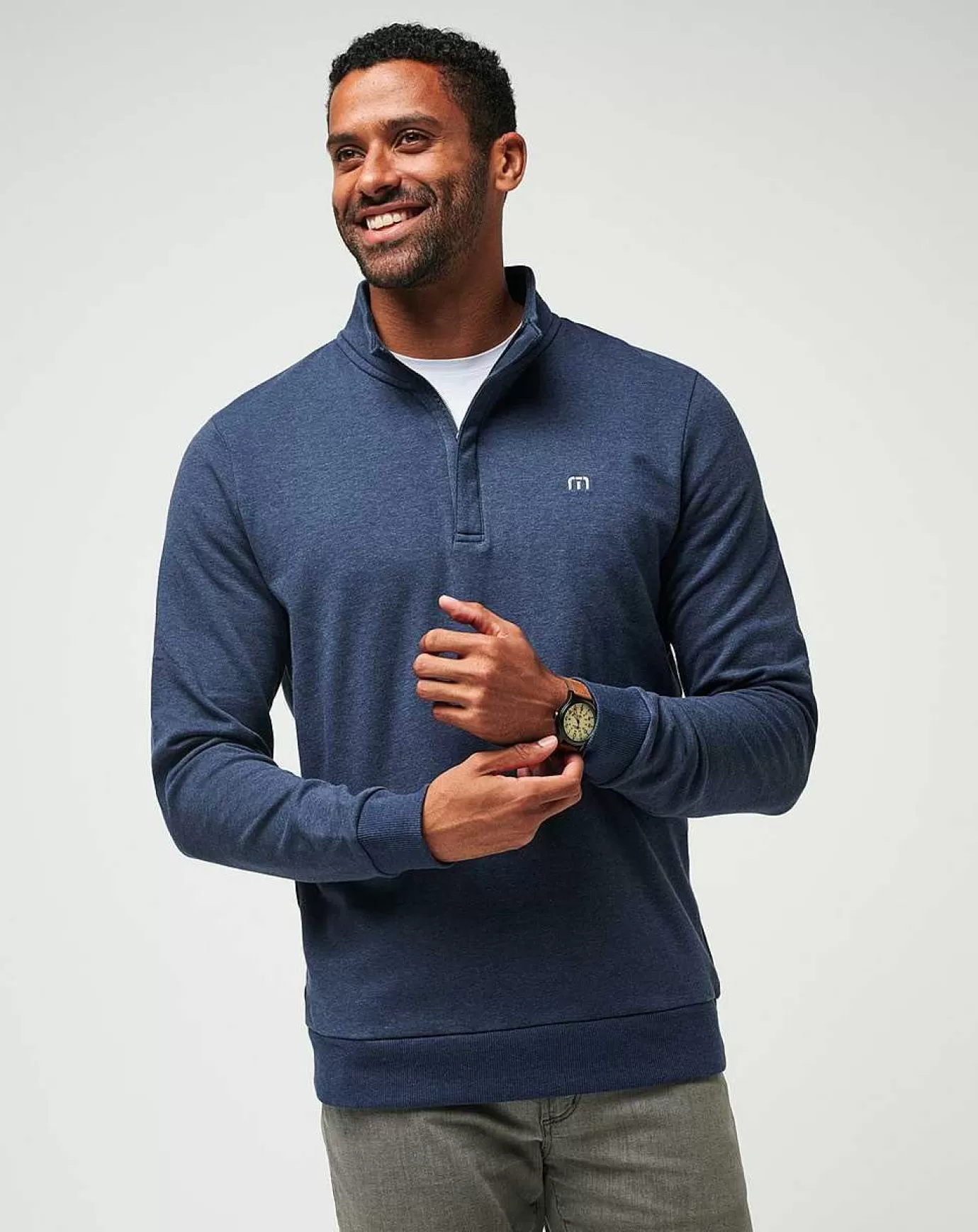 Online Travis Mathew Cloud Quarter Zip 2.0 Heather Blue