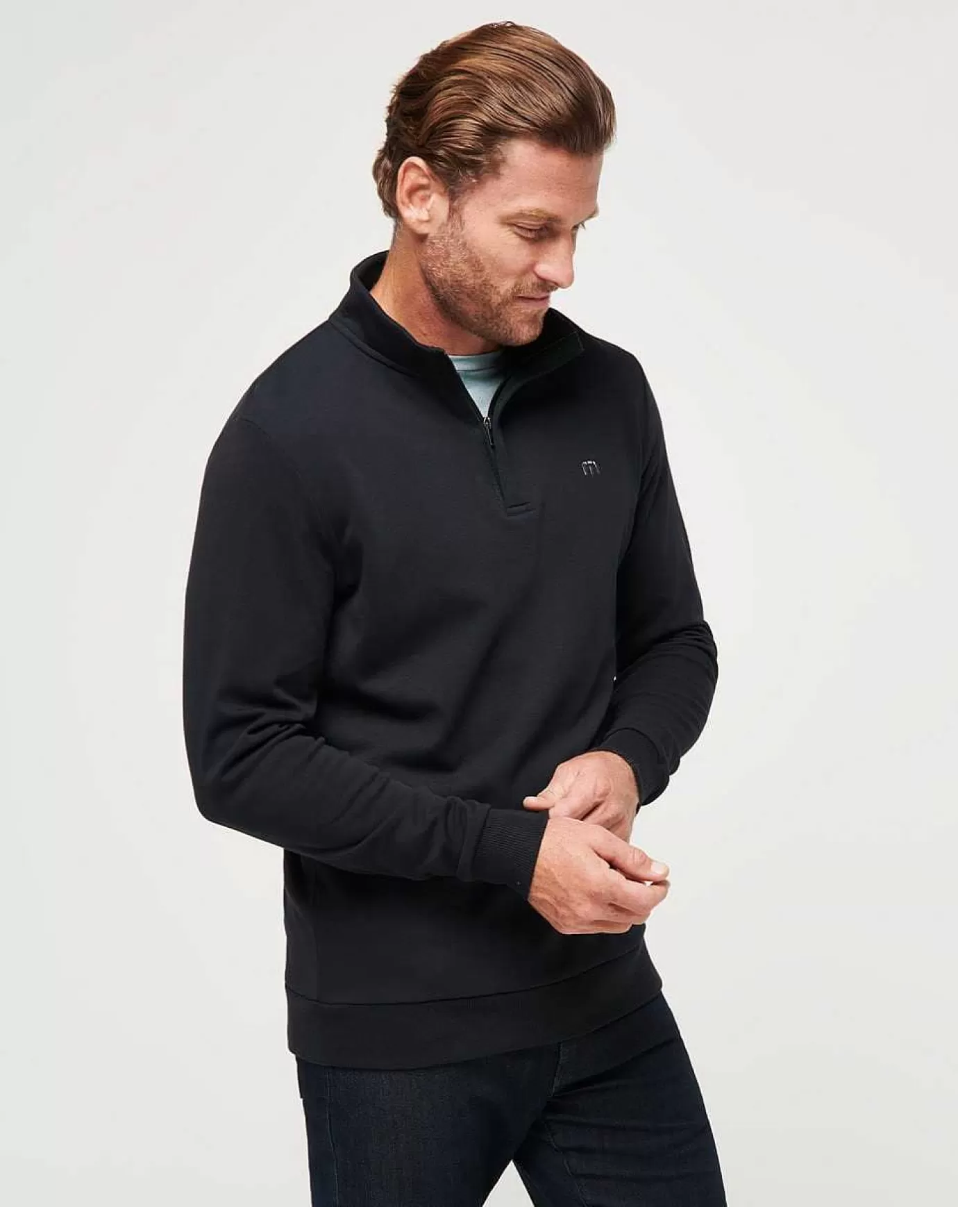 Best Sale Travis Mathew Cloud Quarter Zip 2.0 Black