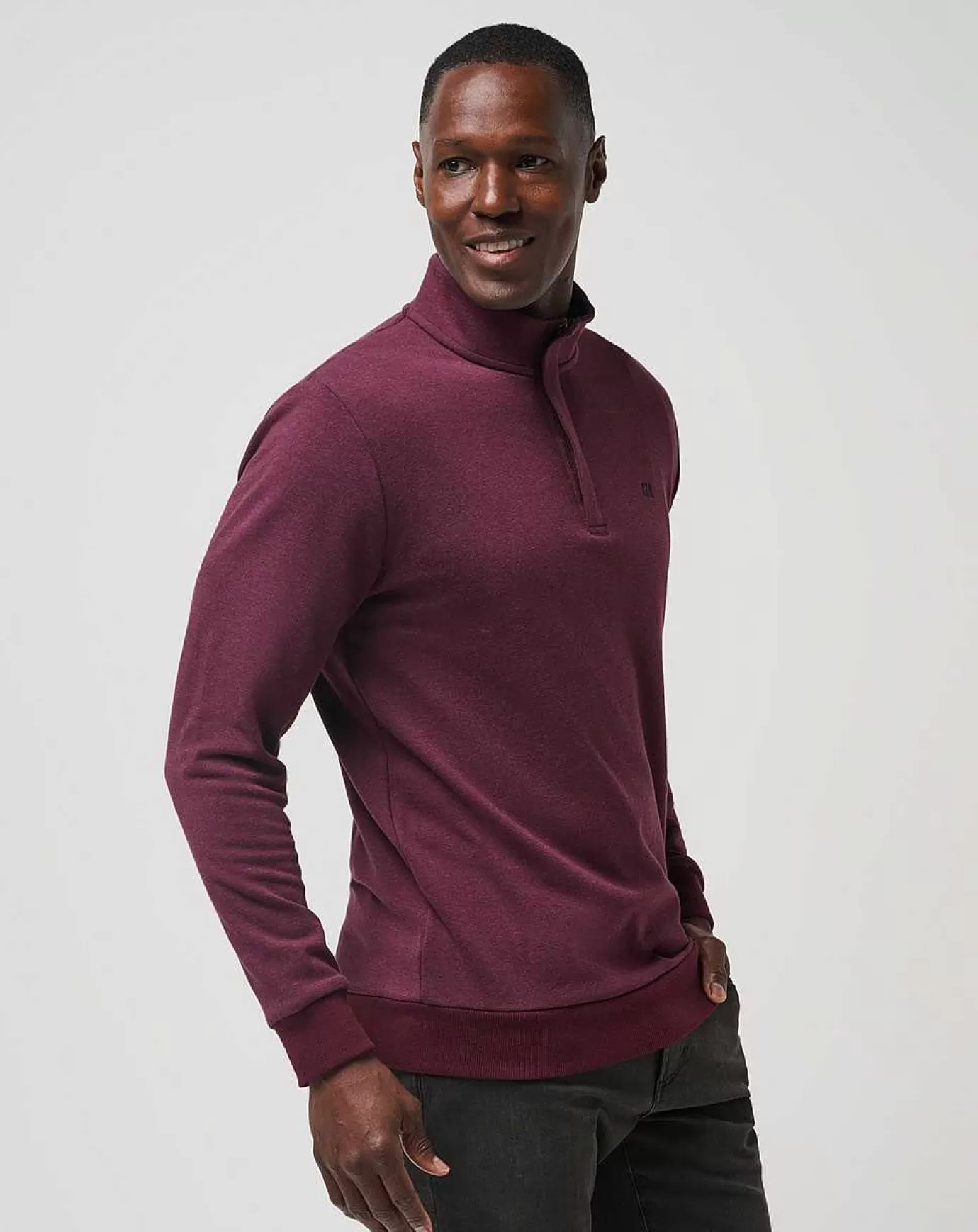 Fashion Travis Mathew Cloud Quarter Zip 2.0 Heather Dark Red