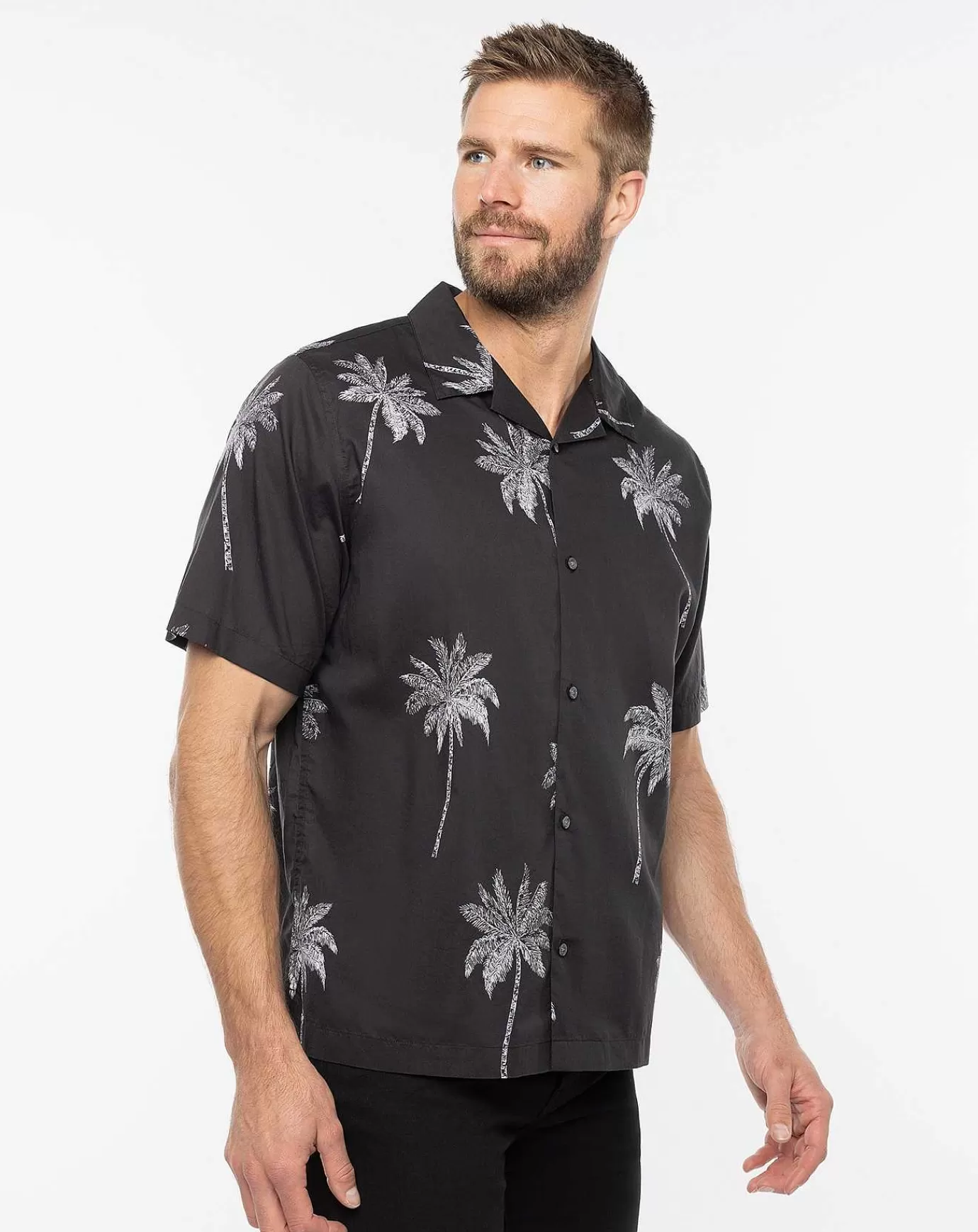 Shop Travis Mathew Comedy Show Button-Up Black