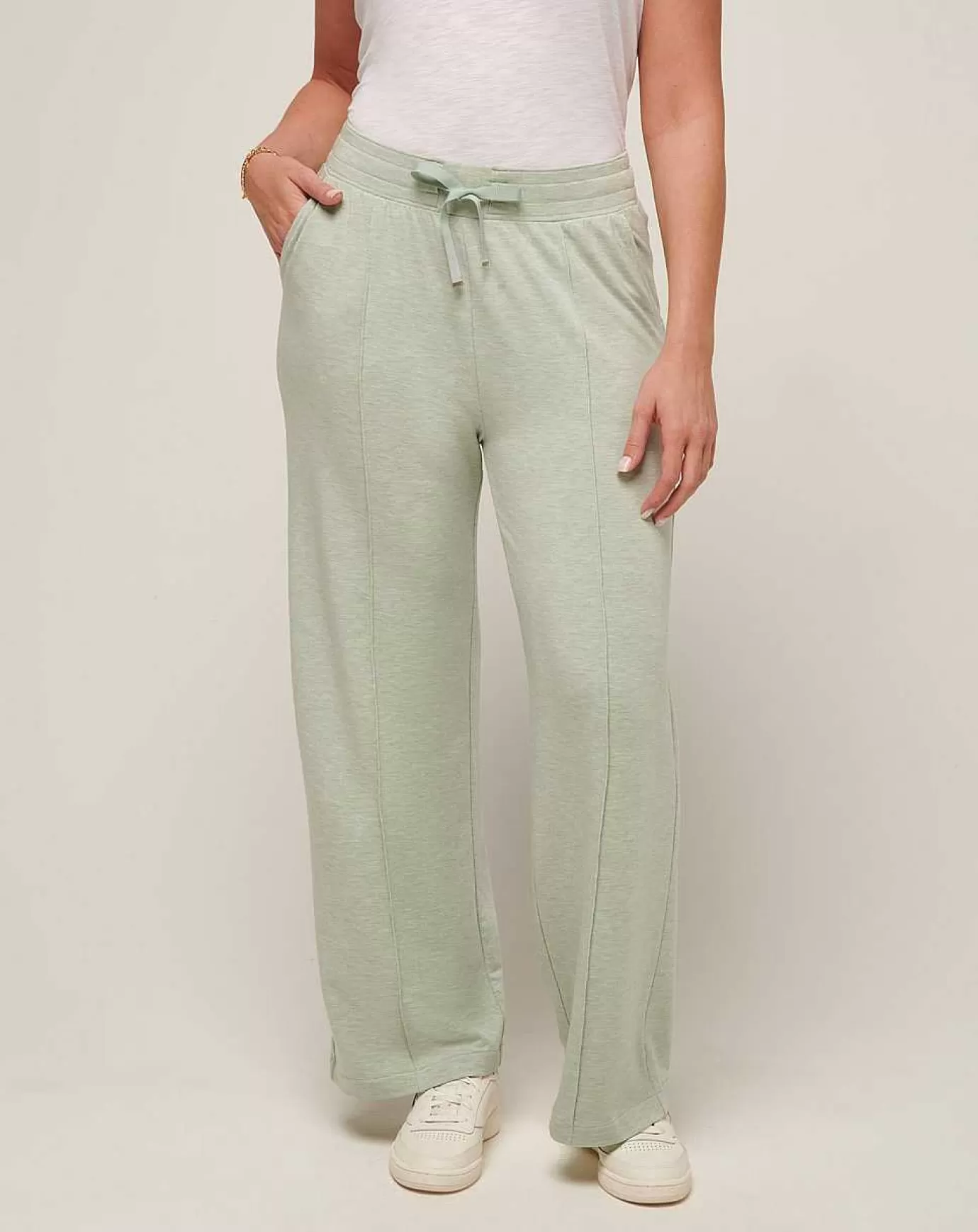 Flash Sale Travis Mathew Connecting Flight Cloud Terry Wide Leg Pant Heather Desert Sage