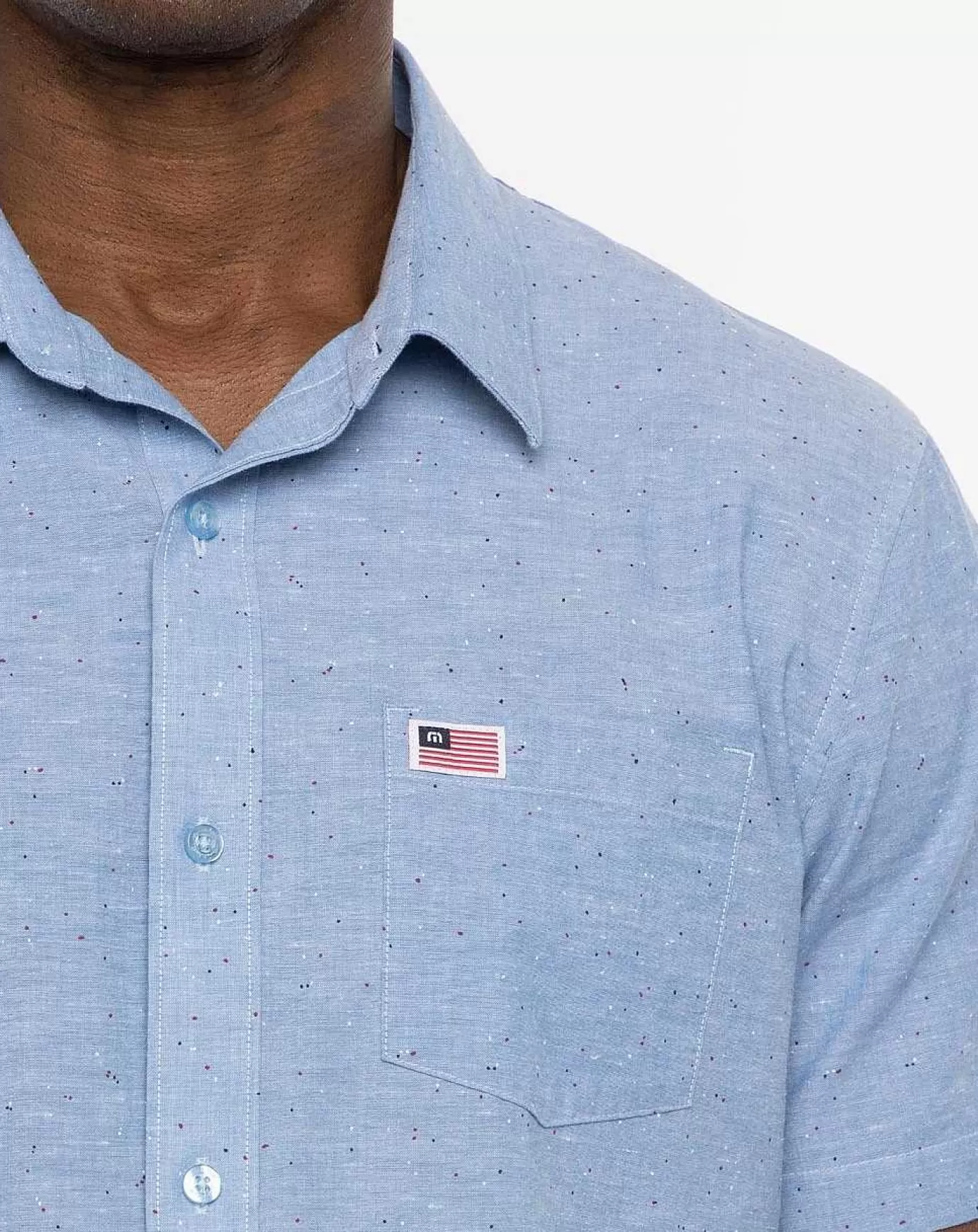 Flash Sale Travis Mathew Eagle Pride Button-Up Heather Blue