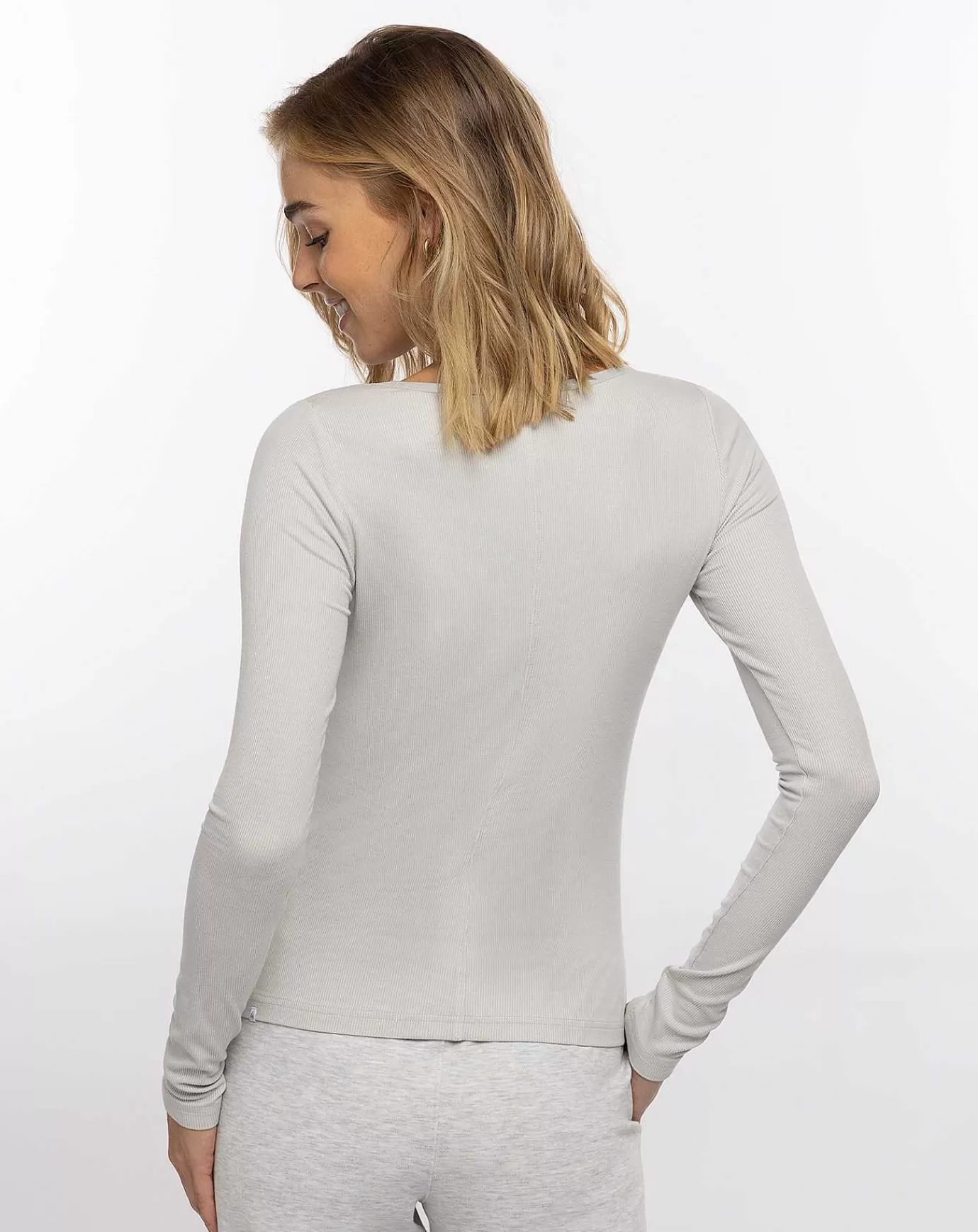 Flash Sale Travis Mathew Favorite Day Long Sleeve V-Neck Top Light Grey