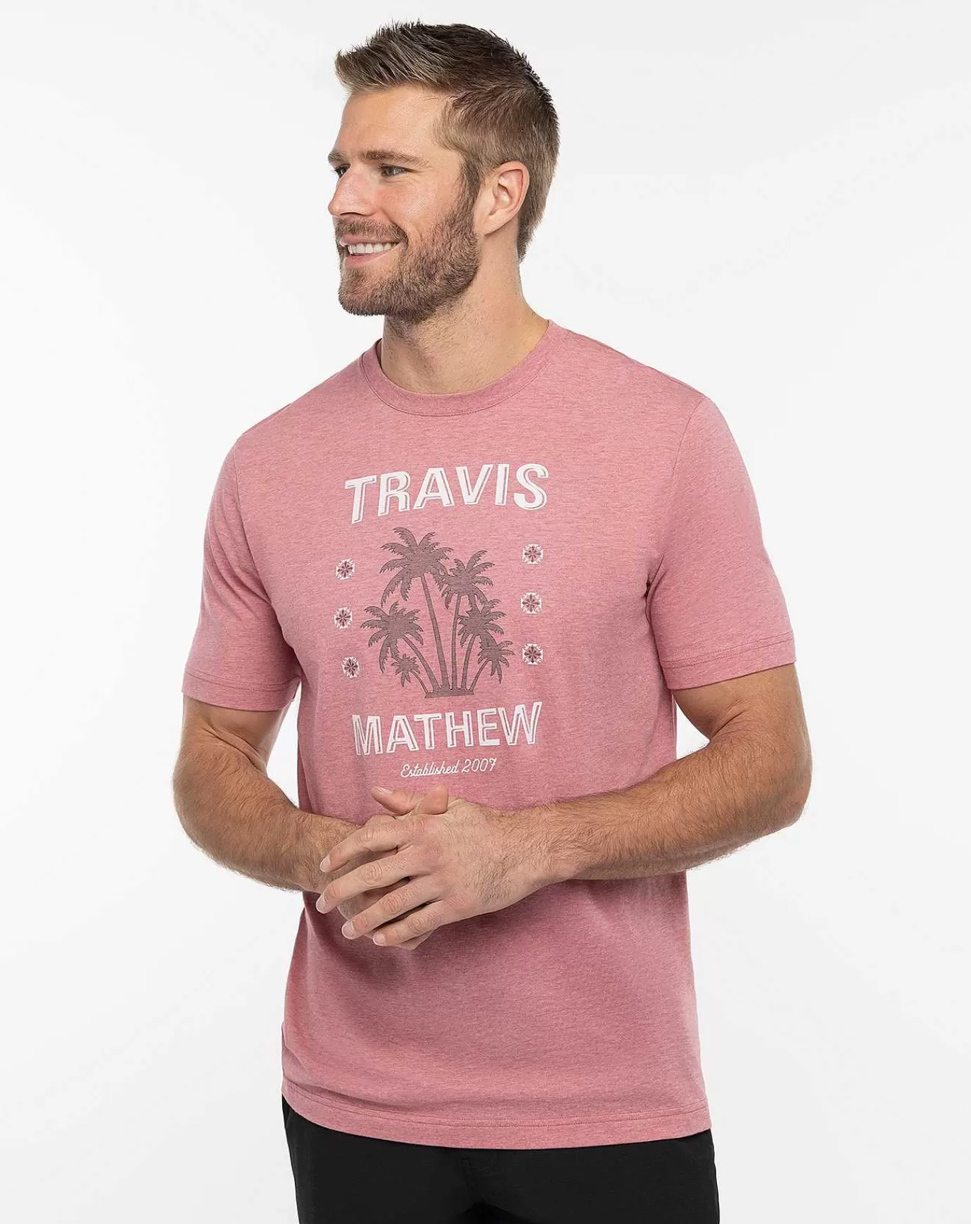 Best Sale Travis Mathew Feeling Loco Tee Heather Earth Red