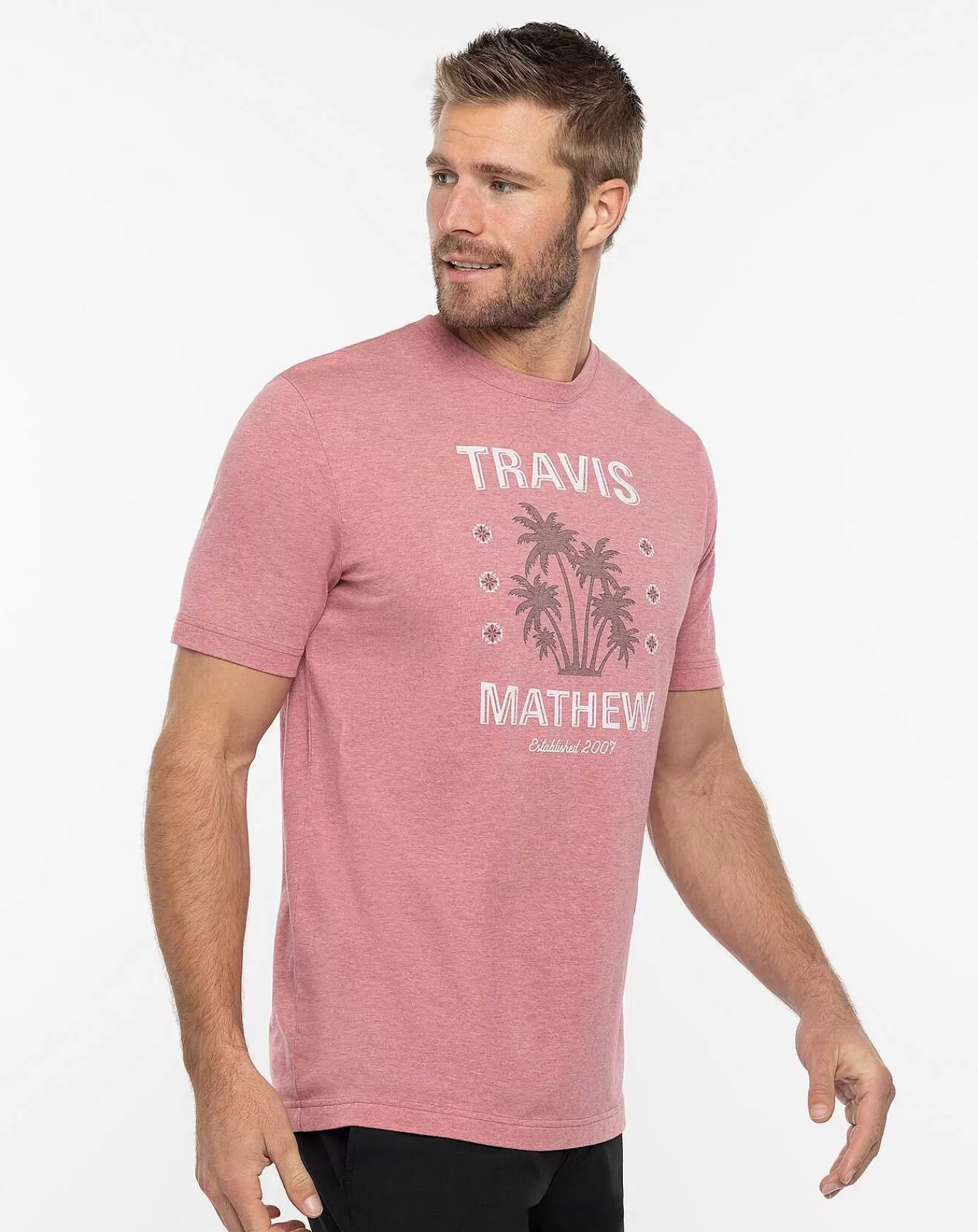 Best Sale Travis Mathew Feeling Loco Tee Heather Earth Red