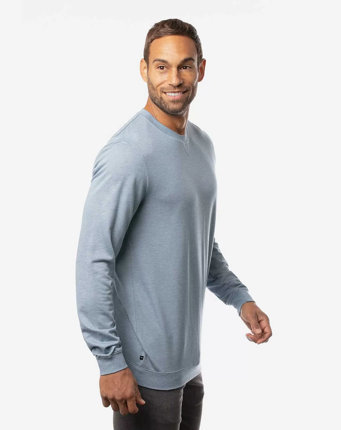 Cheap Travis Mathew Fink 2.0 Crewneck Heather Copen Blue