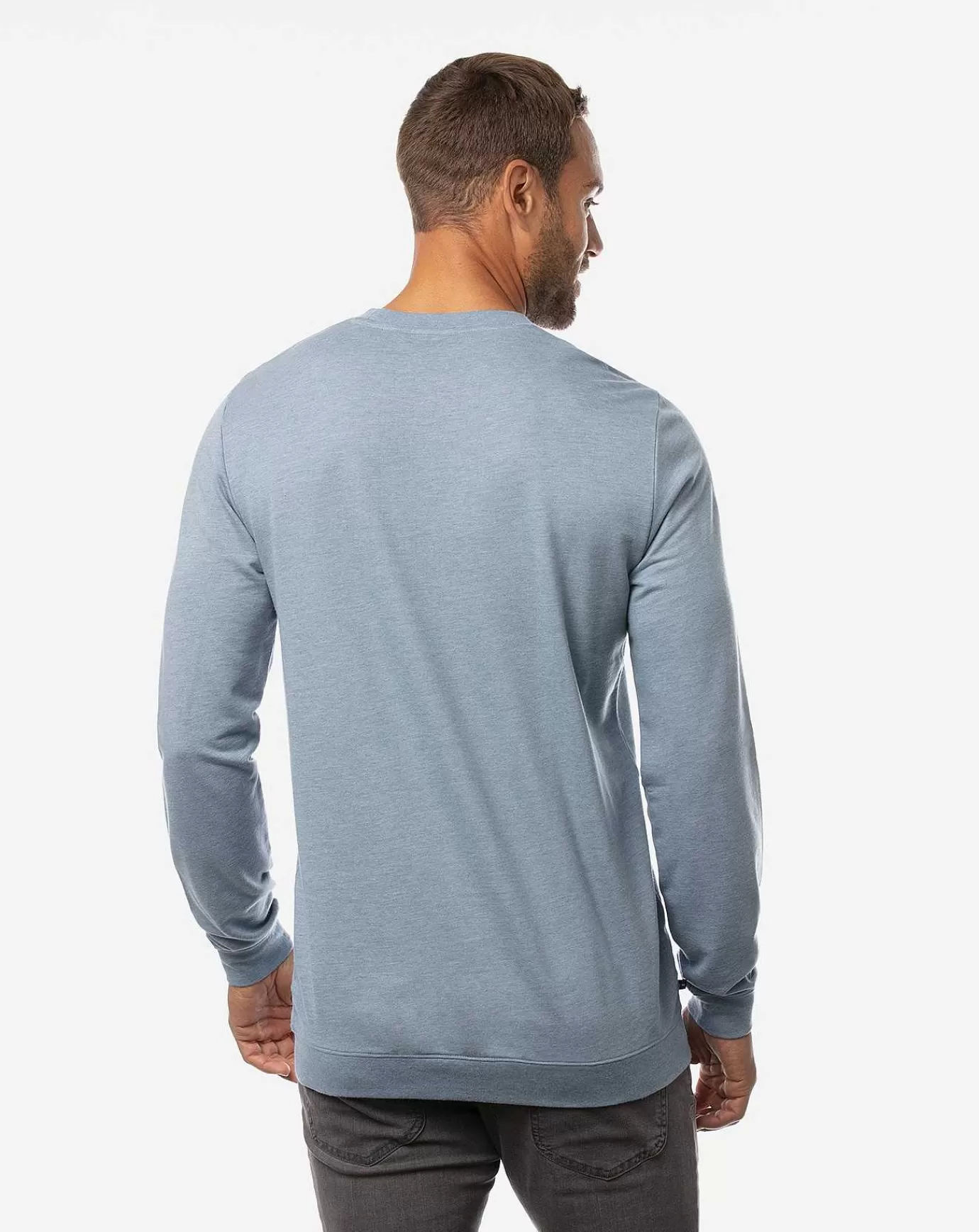 Cheap Travis Mathew Fink 2.0 Crewneck Heather Copen Blue