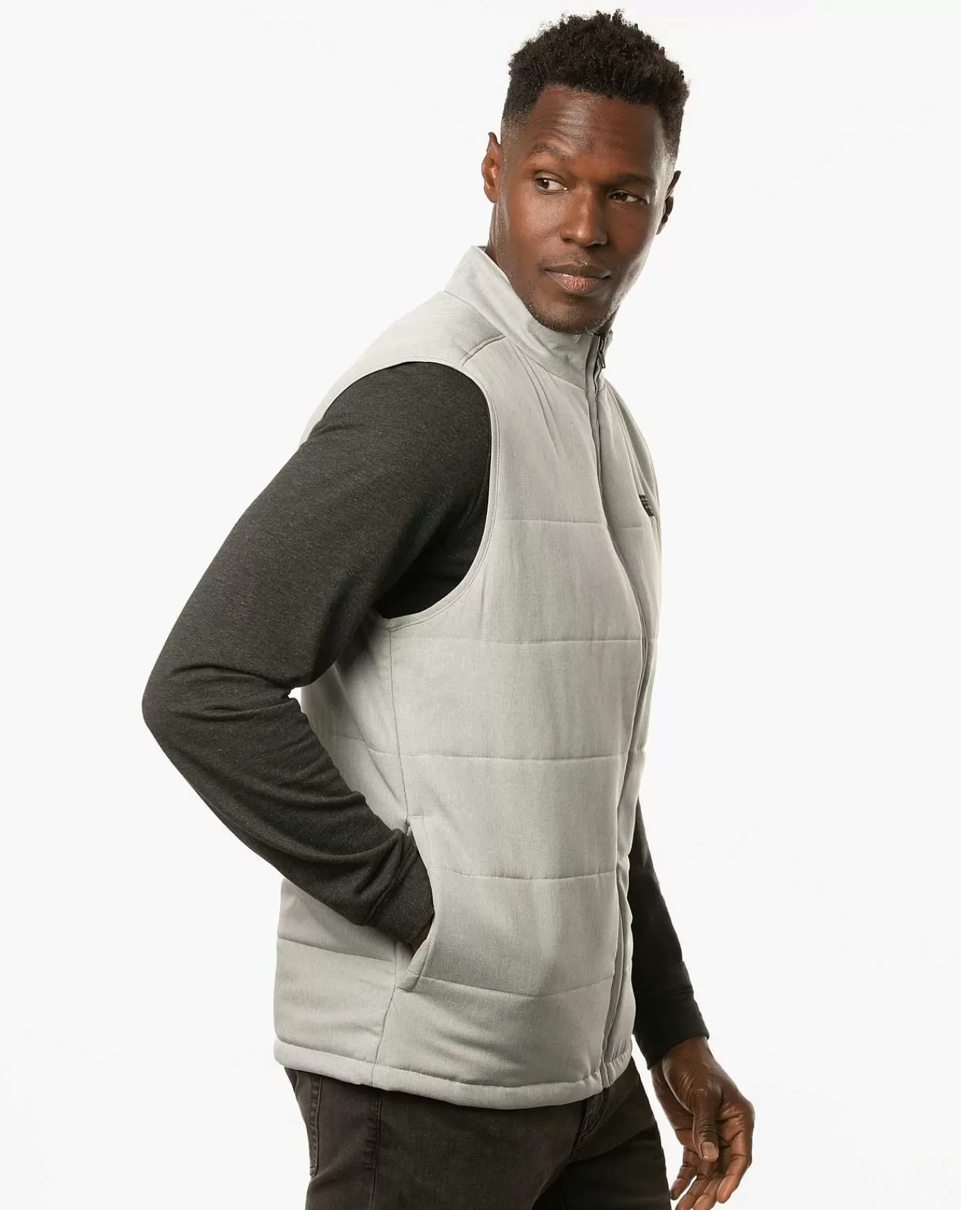 Hot Travis Mathew Interlude Puffer Vest Heather Sleet