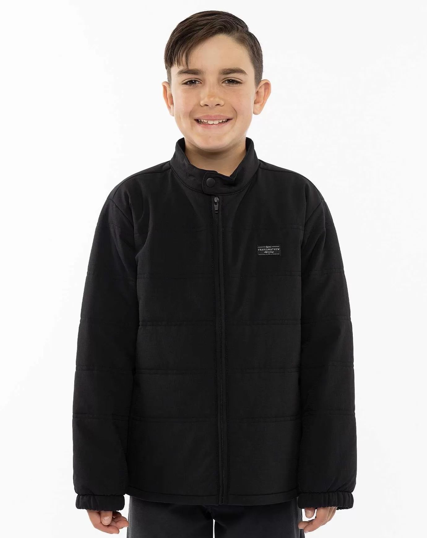 Shop Travis Mathew Interlude Youth Puffer Jacket Black