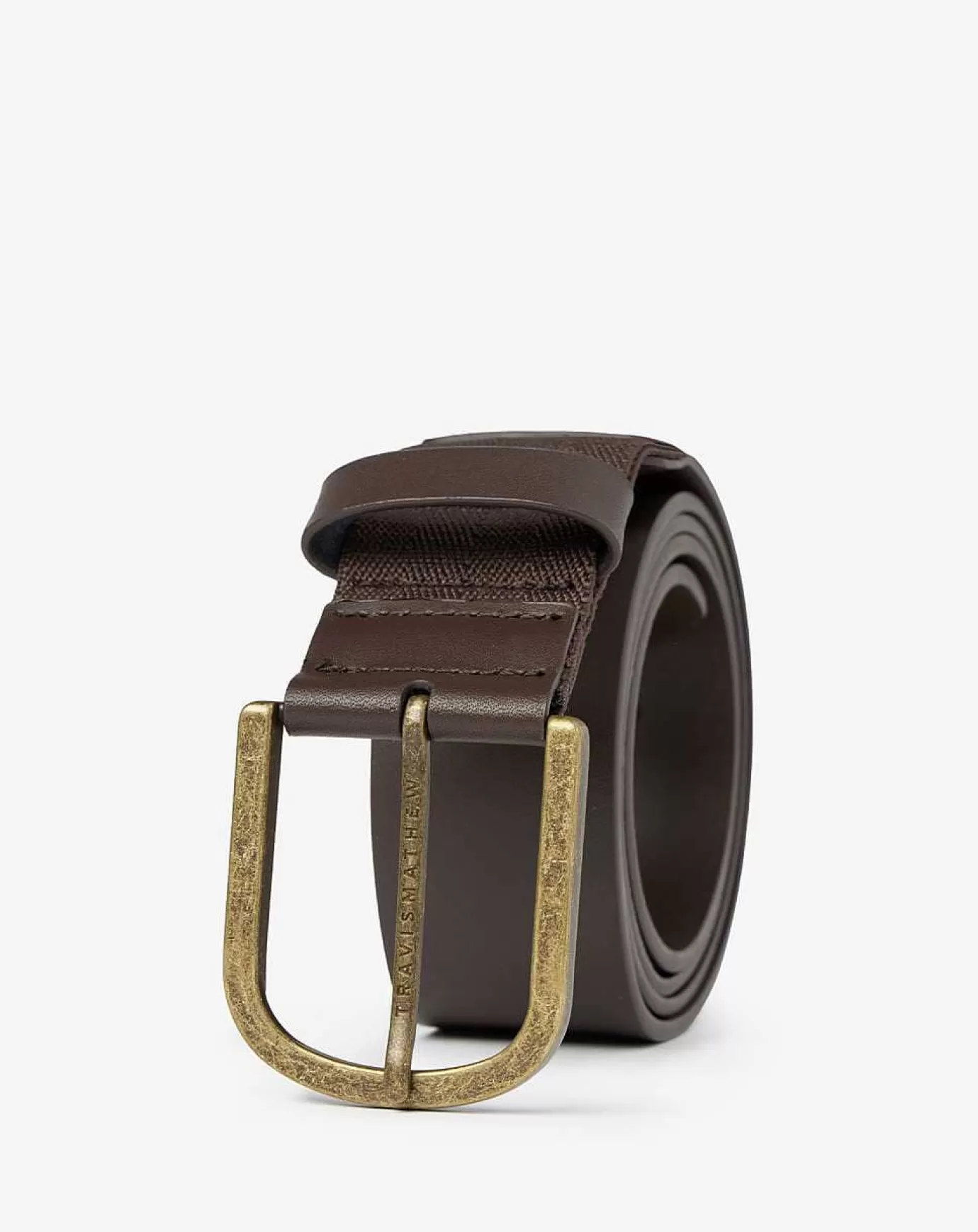 Shop Travis Mathew Jinx 2.0 Leather Belt Dark Brown