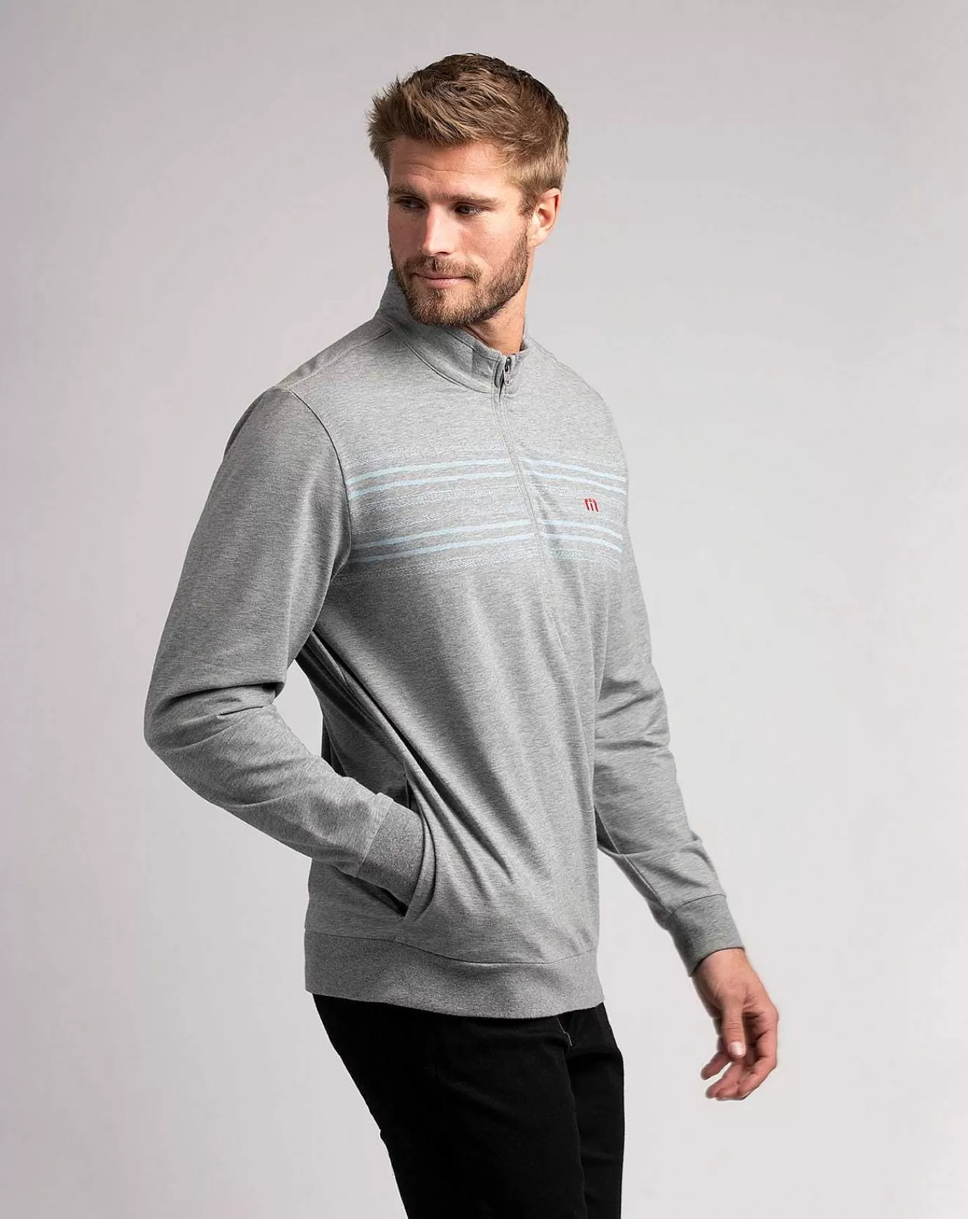 Cheap Travis Mathew Jordan Forever Quarter Zip Heather Quiet Shade