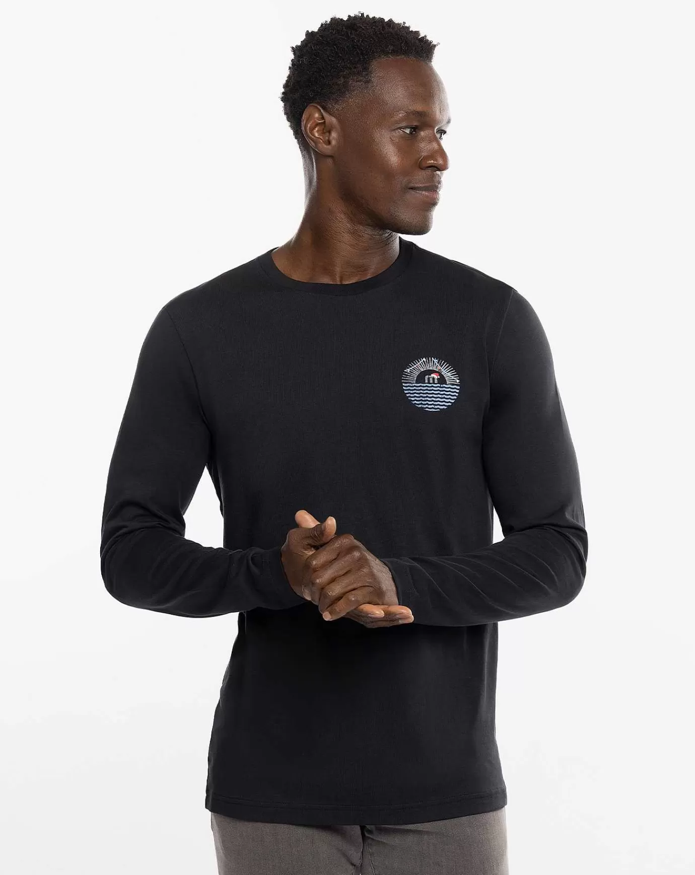 Cheap Travis Mathew Kona Coffee Long Sleeve Tee Black