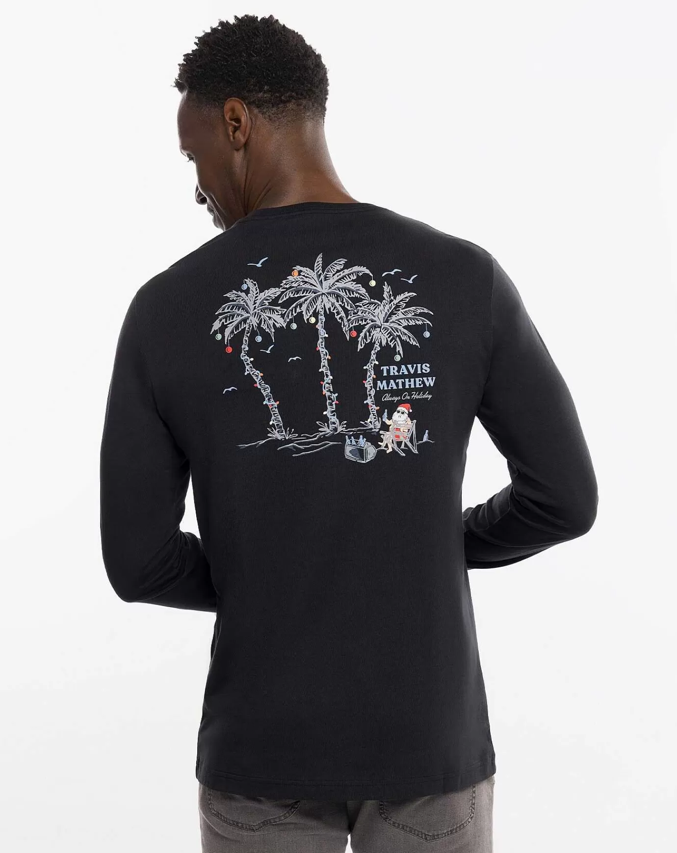 Cheap Travis Mathew Kona Coffee Long Sleeve Tee Black