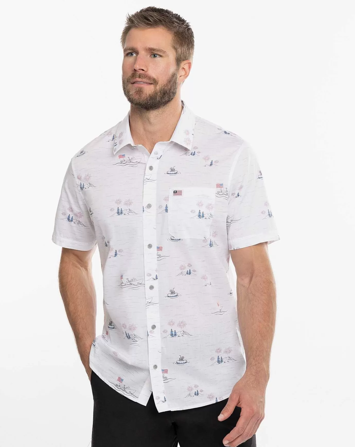 Store Travis Mathew Lounge Town Button-Up White