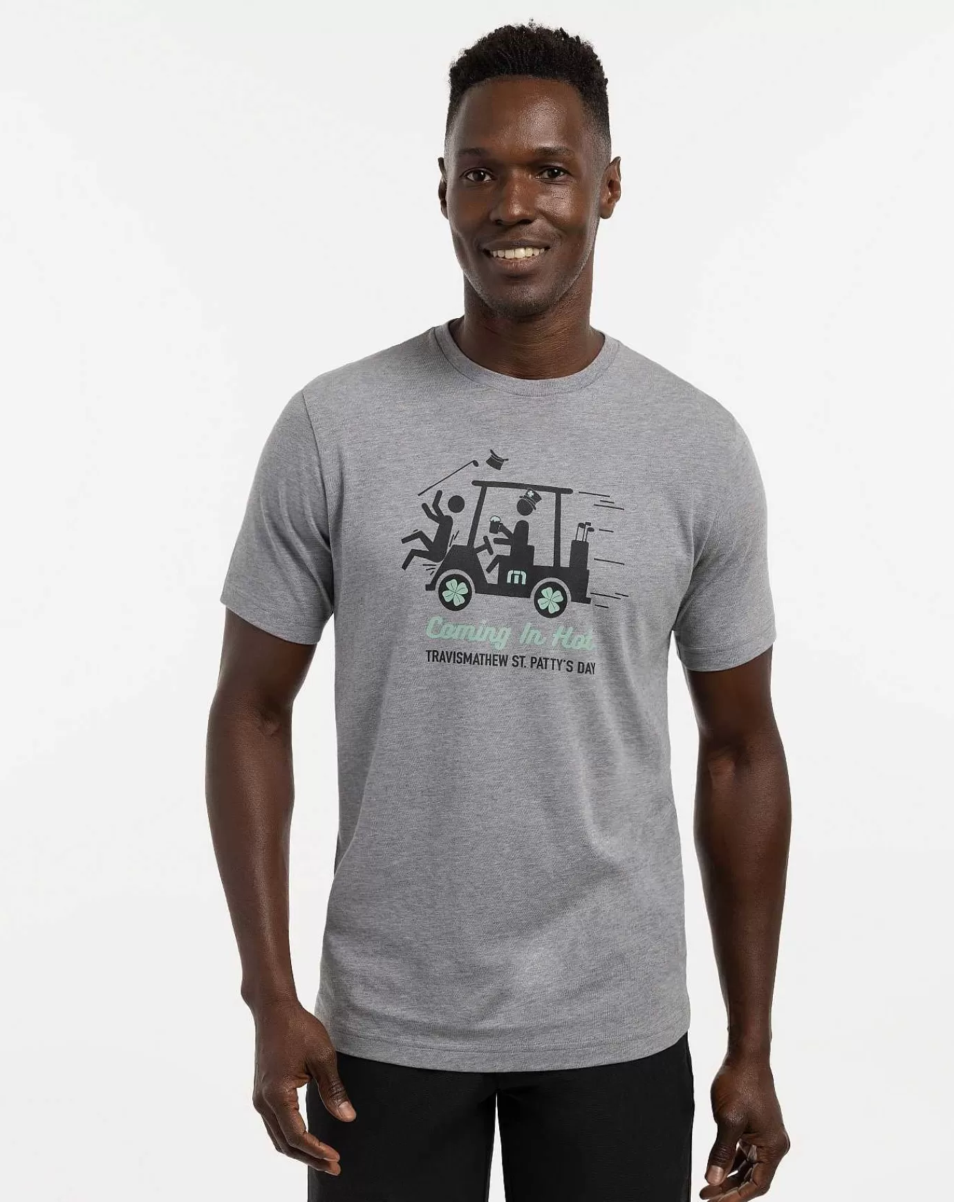 Outlet Travis Mathew Luck Of The Irish Tee Heather Grey