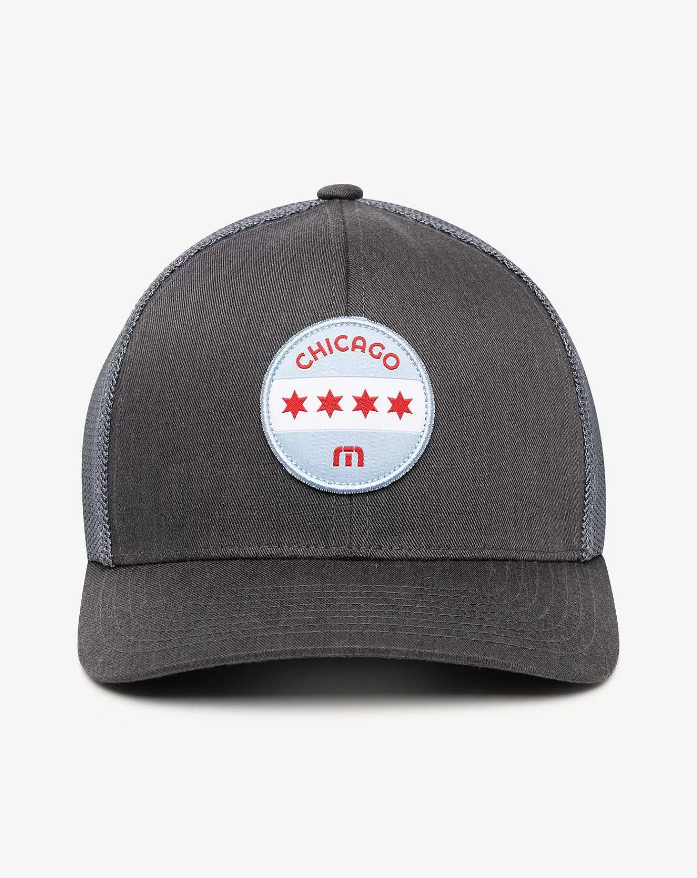 Online Travis Mathew Midway Fitted Hat Heather Grey Pinstripe