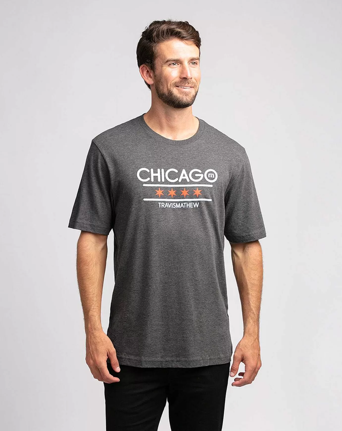 Online Travis Mathew Modernist Tee Heather Grey Pinstri