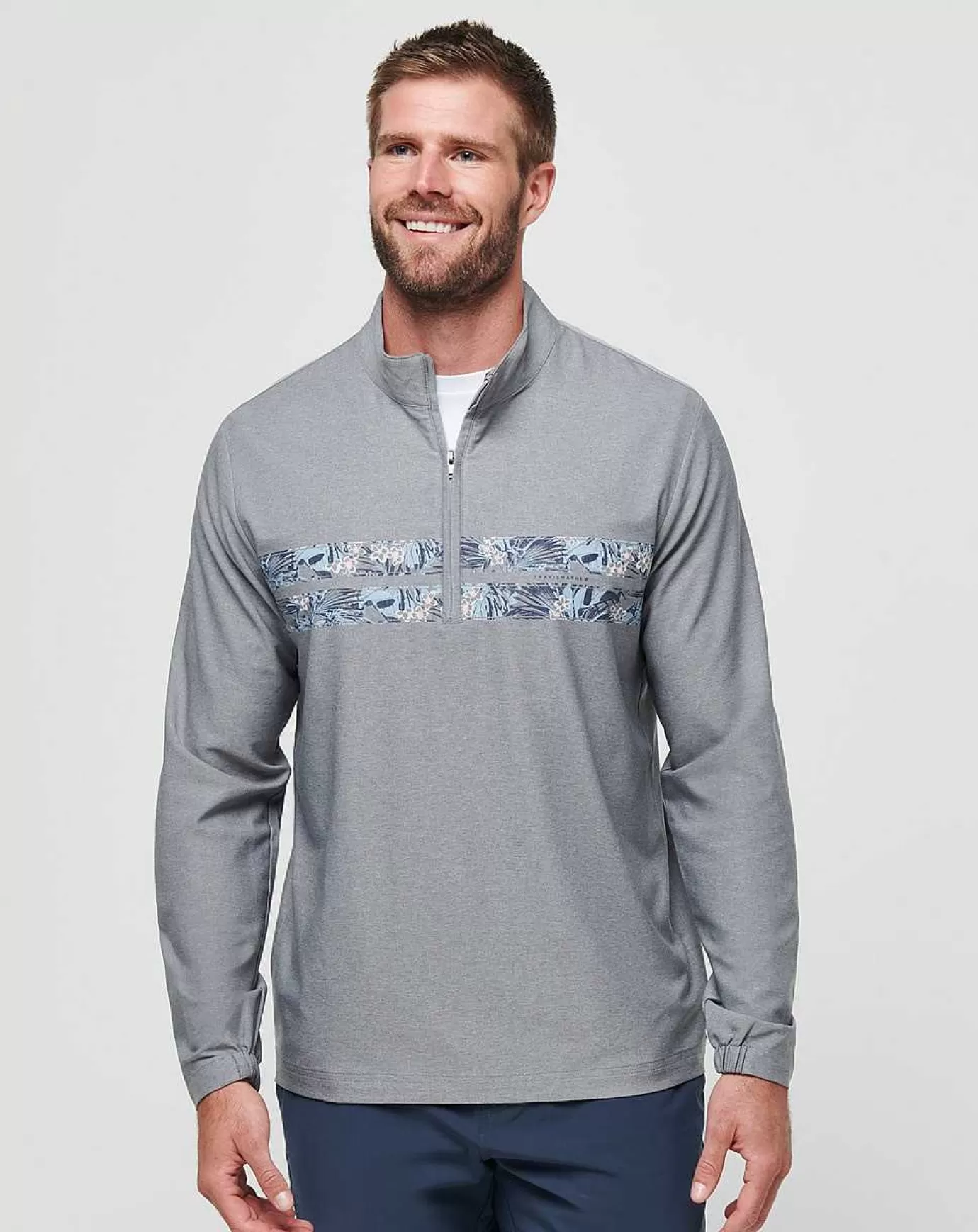 Cheap Travis Mathew Move Mountains Quarter Zip Heather Grey