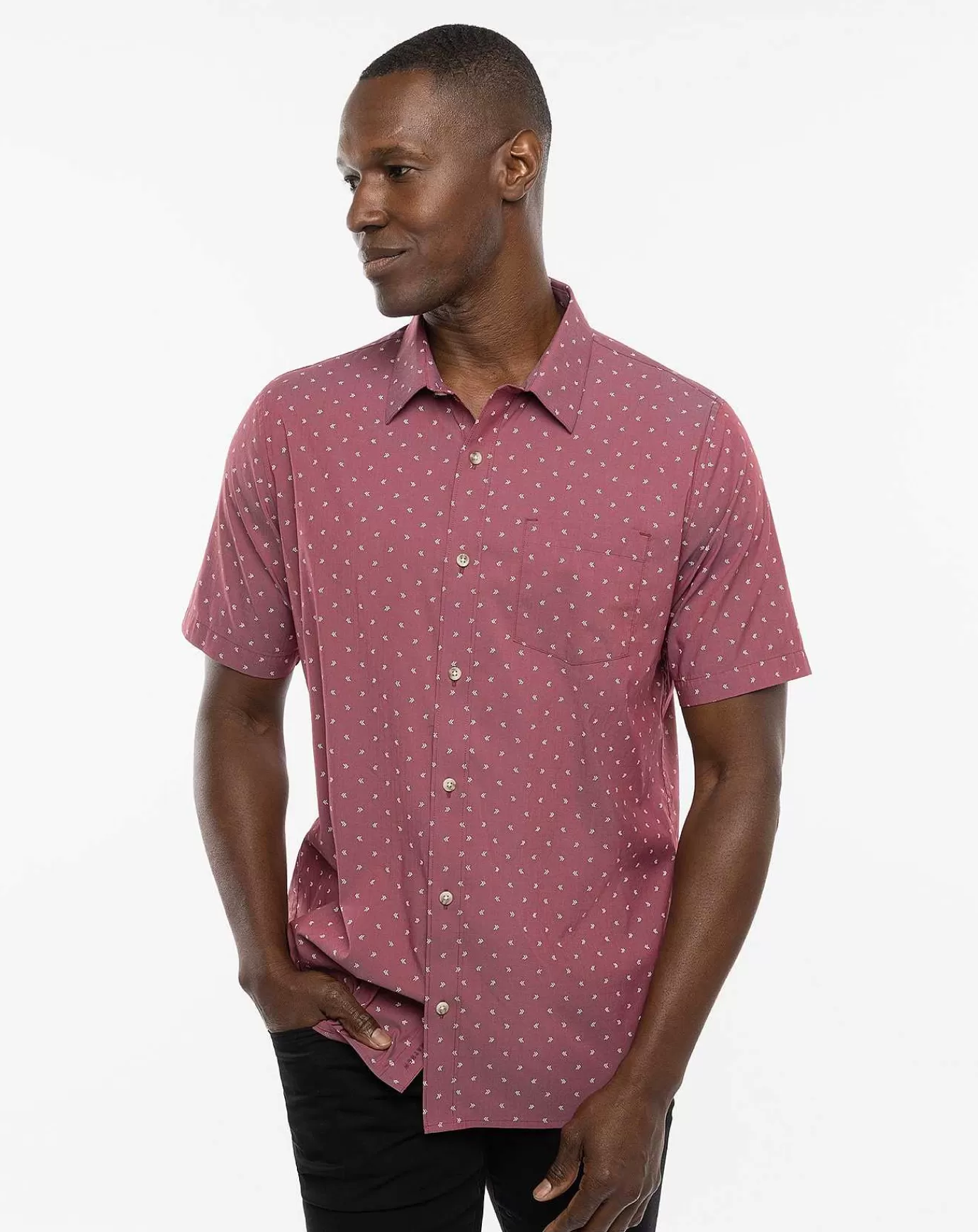 Hot Travis Mathew Not Your Best Button-Up Heather Ruby Wine