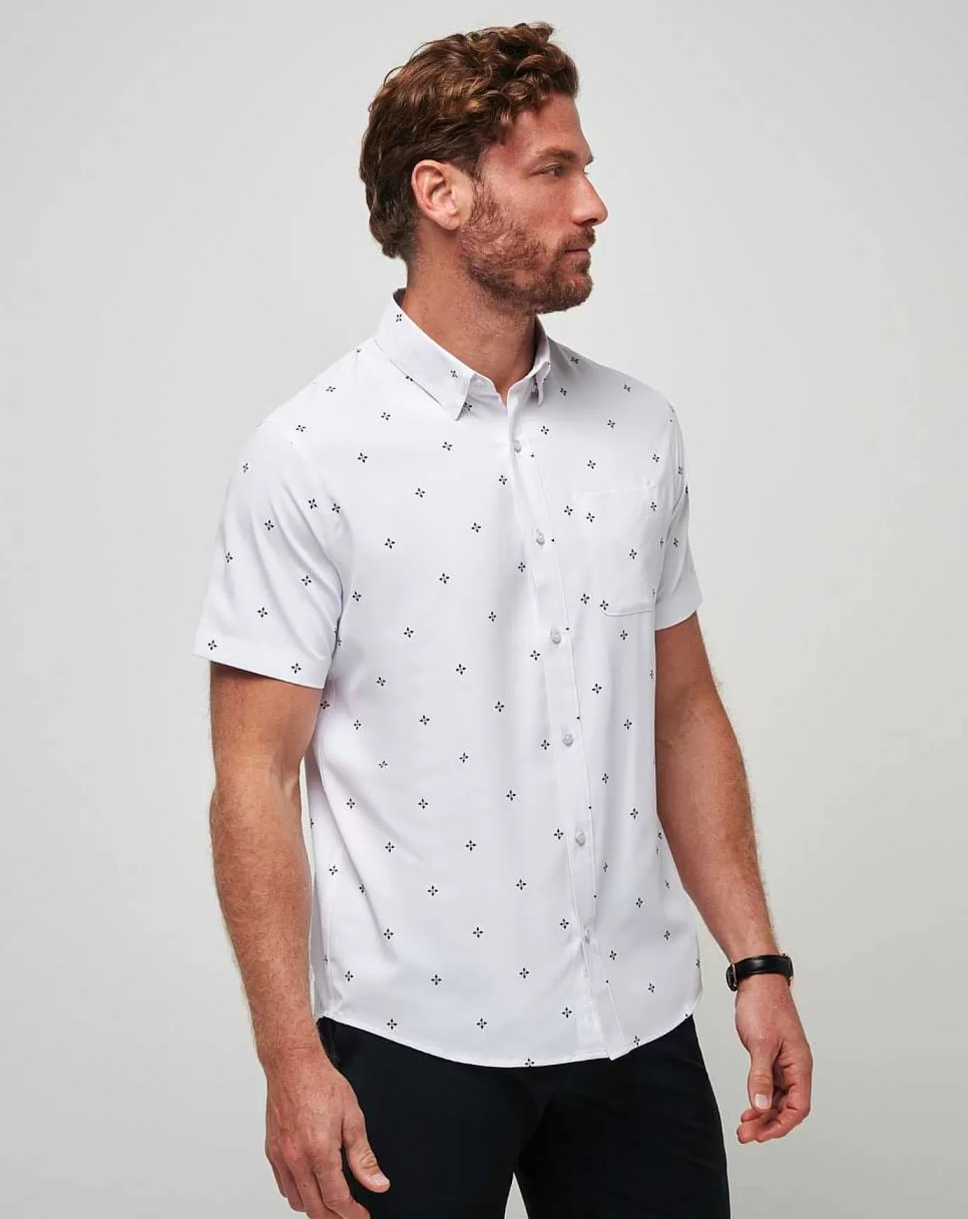 Cheap Travis Mathew Olive Branch Button-Up White