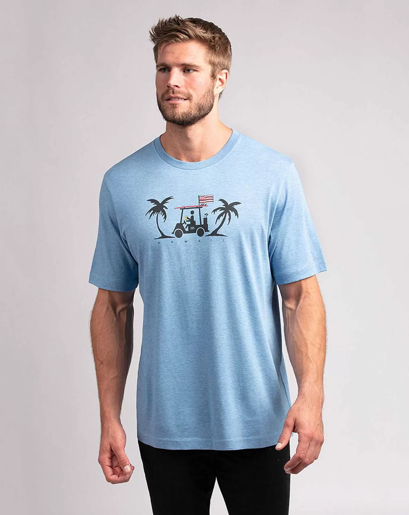 Fashion Travis Mathew Pipeline Dreams Tee Heather Blue