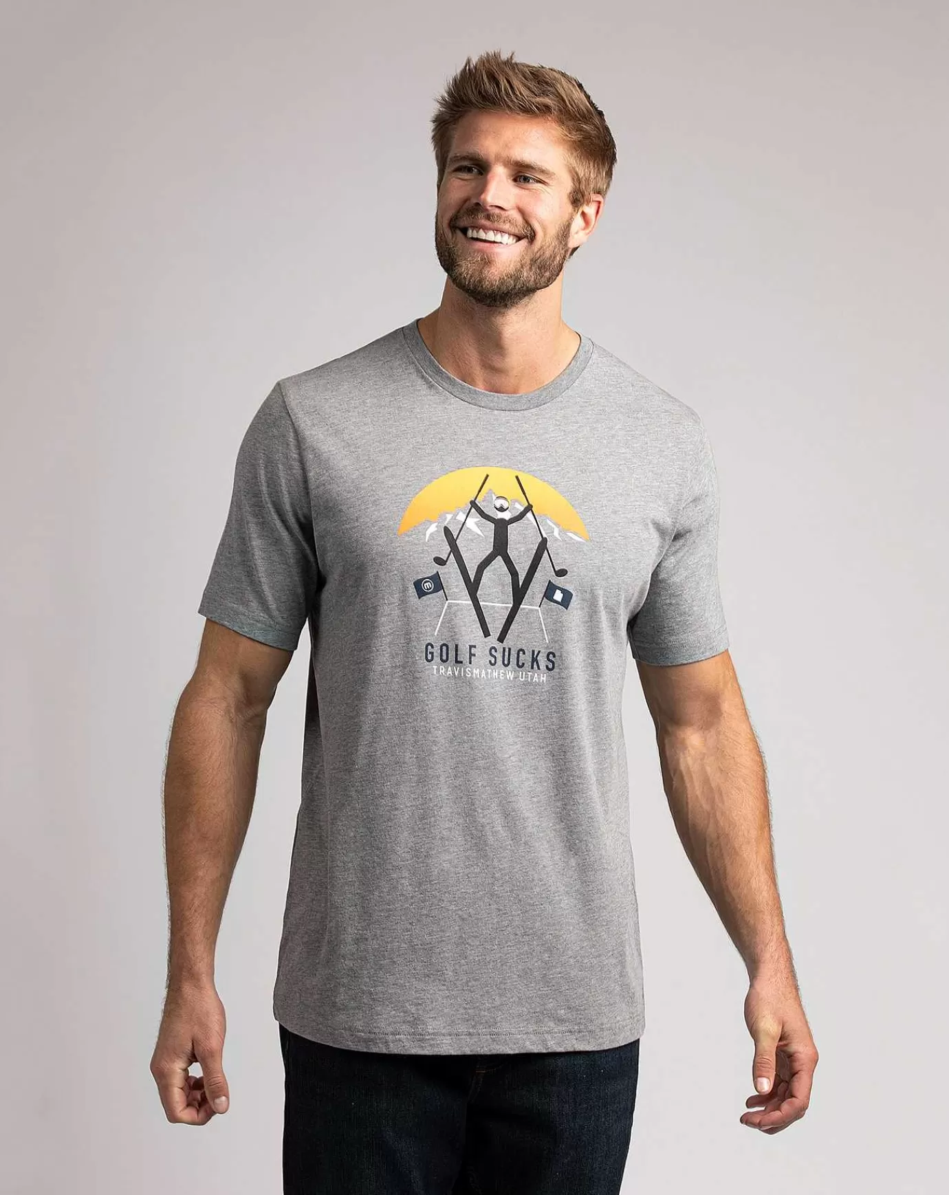 Fashion Travis Mathew Powder Mountain Tee Heather Grey