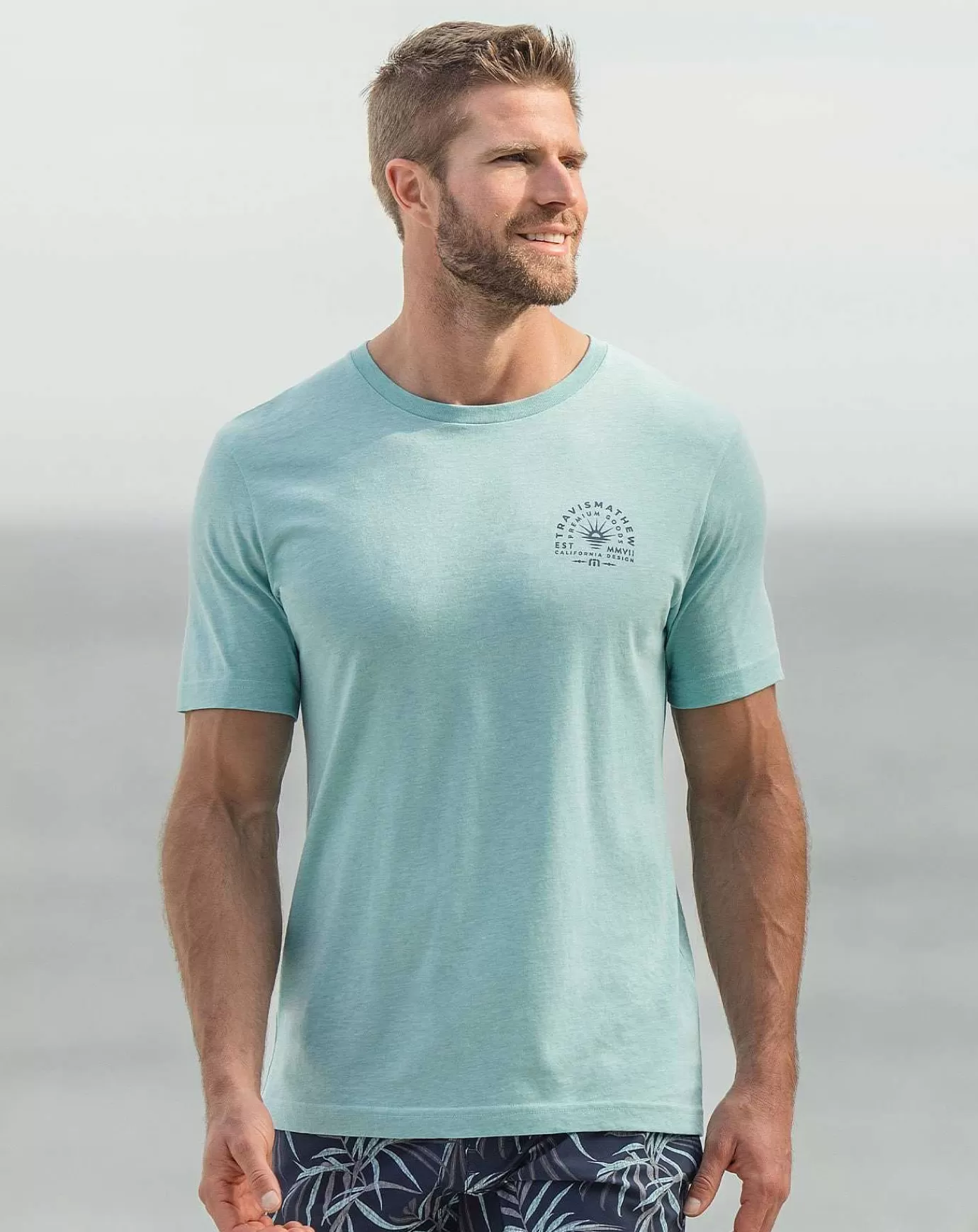 Store Travis Mathew Puerto Escondido Tee Heather Turquoise