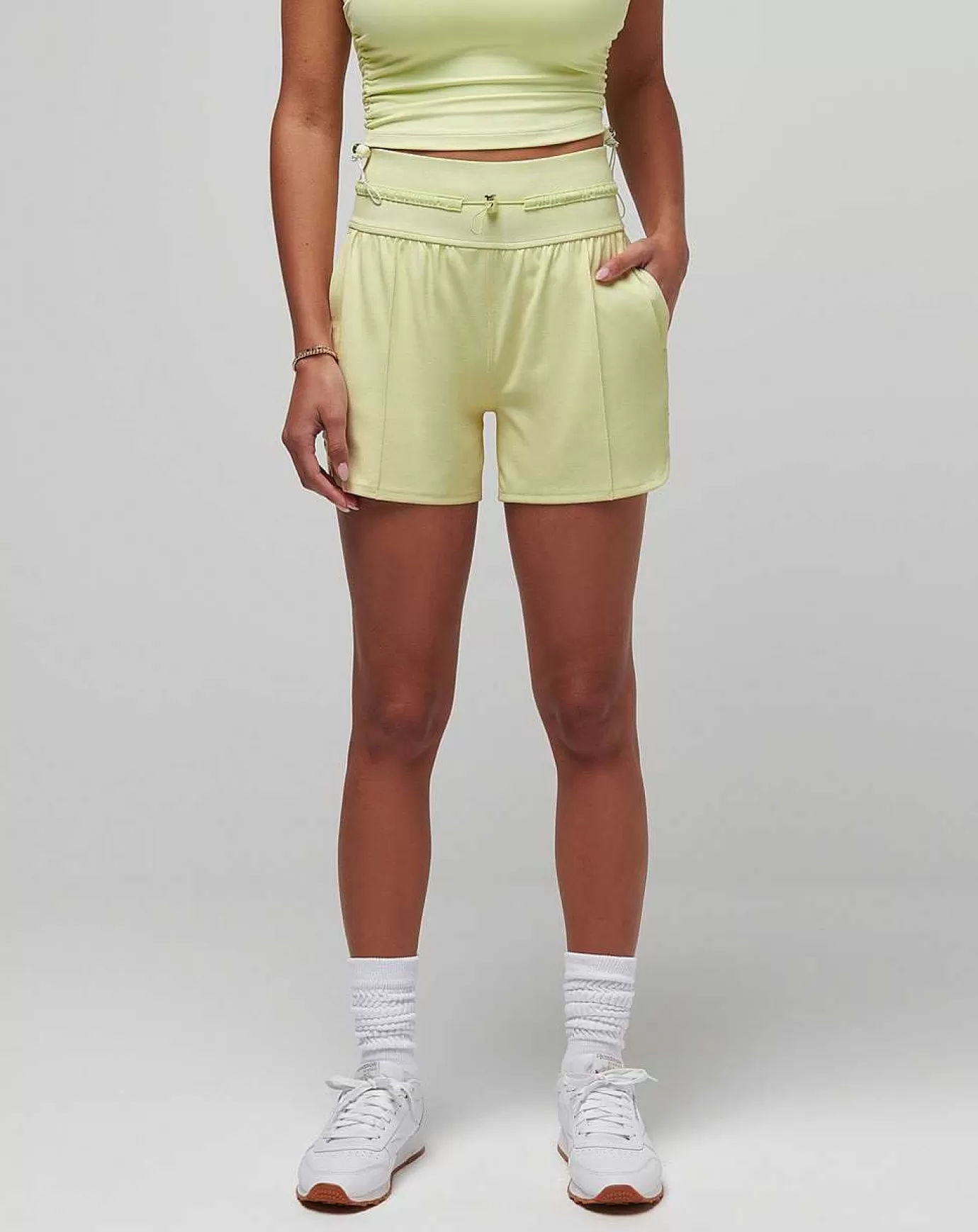 Best Travis Mathew Queenstown Moveknit Short Heather Pale Lime Yellow