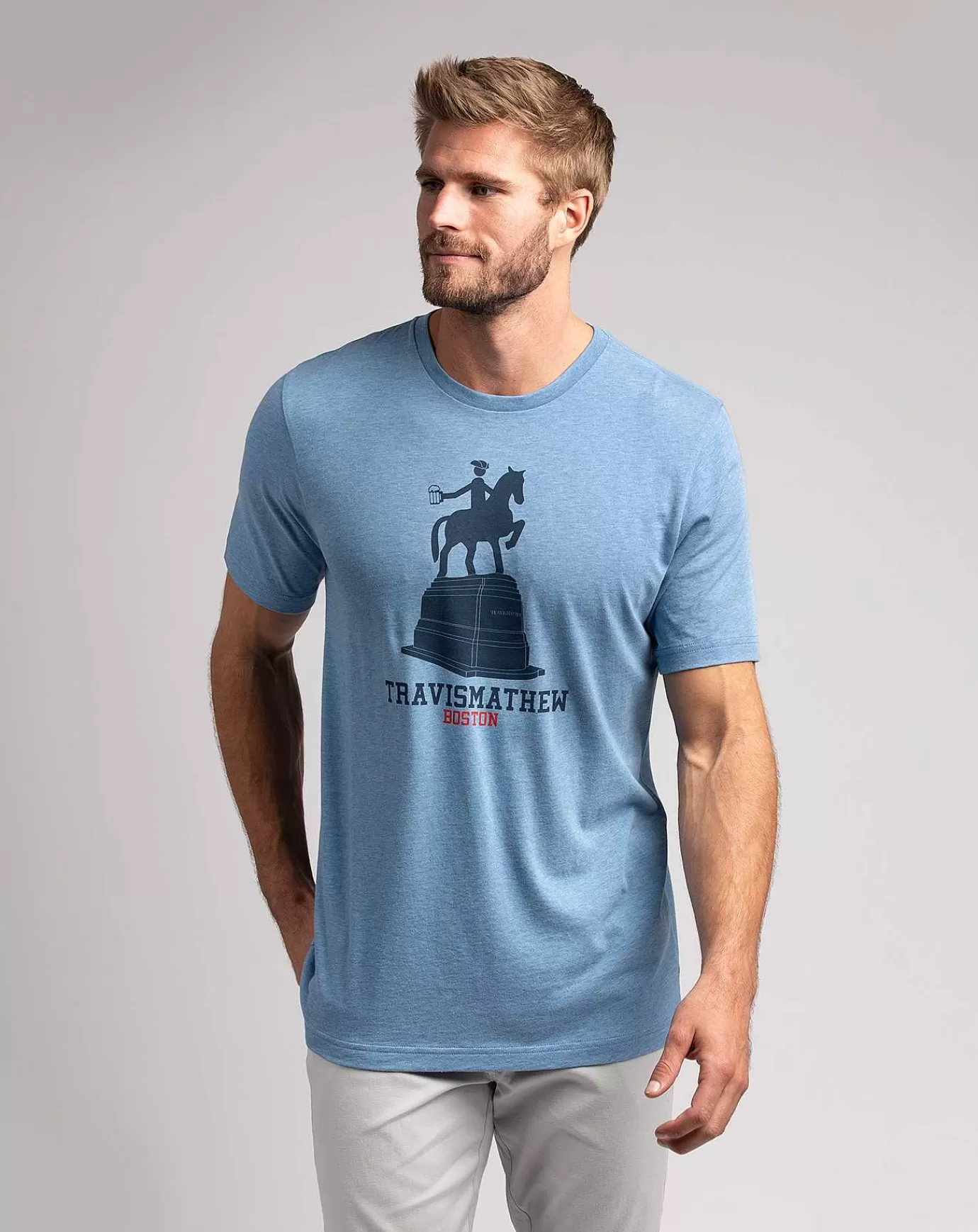 Shop Travis Mathew Revere Revere Tee Heather Blue