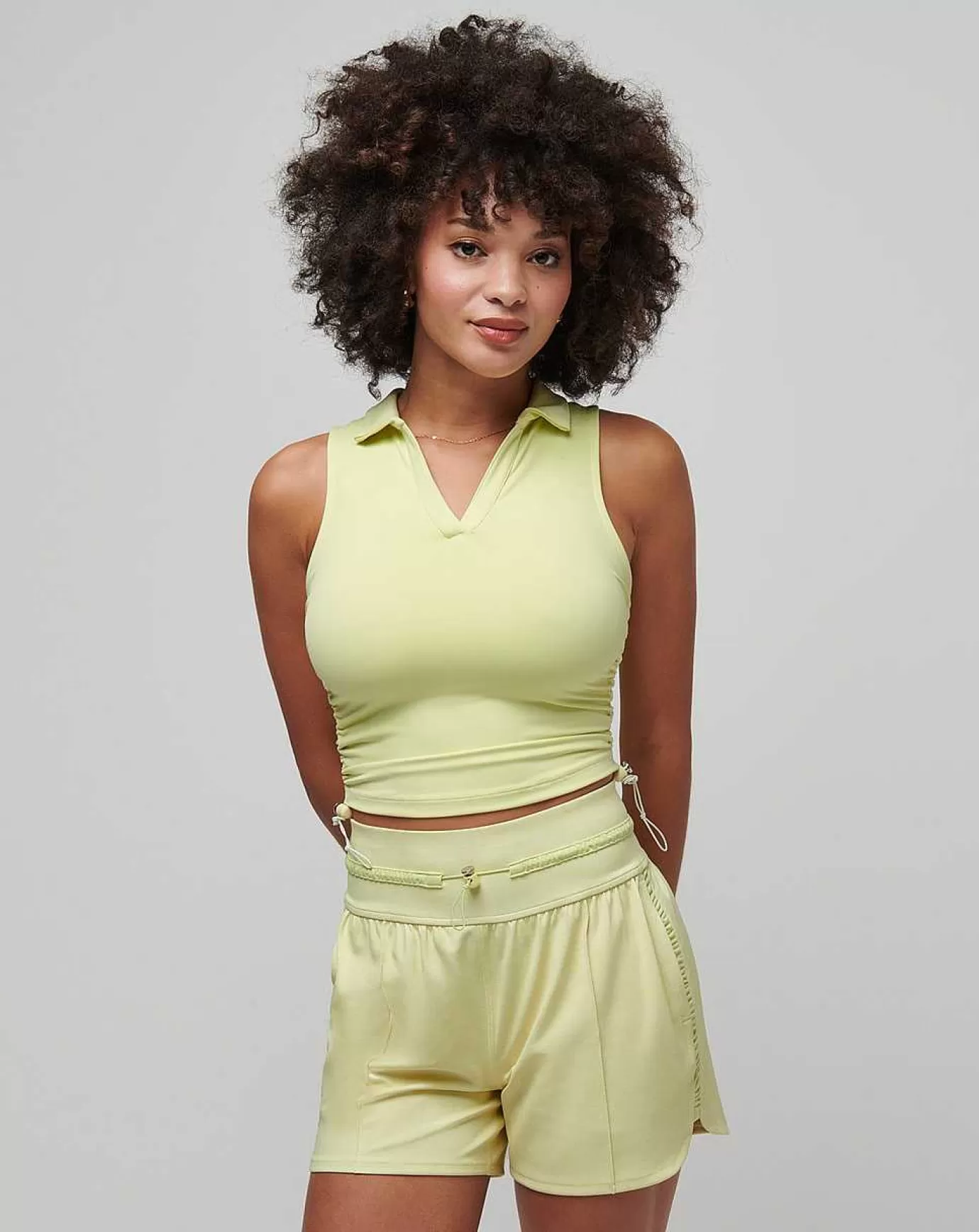 Fashion Travis Mathew Salt Air, Don'T Care Moveknit Sleeveless Polo Pale Lime Yellow