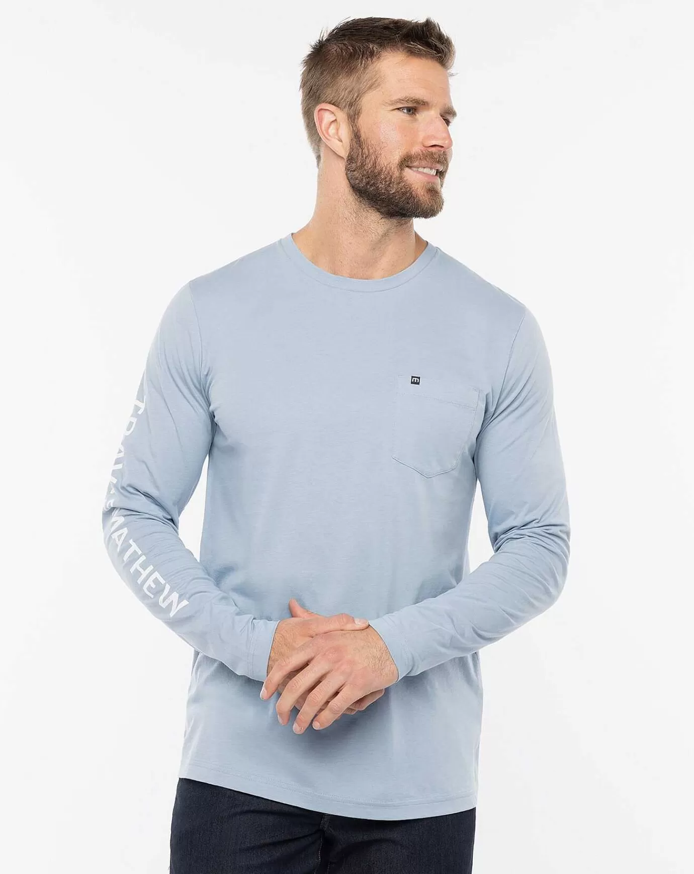 Discount Travis Mathew Spackler Tee Ash Blue