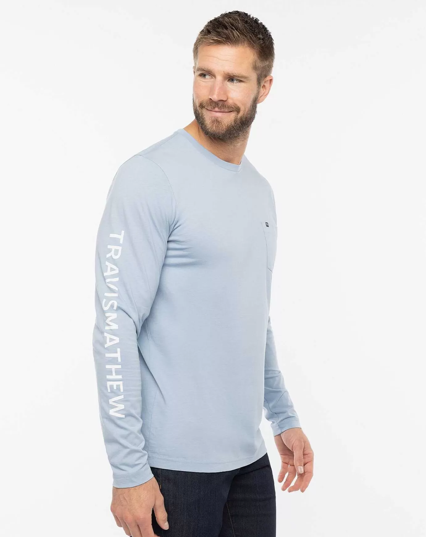 Discount Travis Mathew Spackler Tee Ash Blue