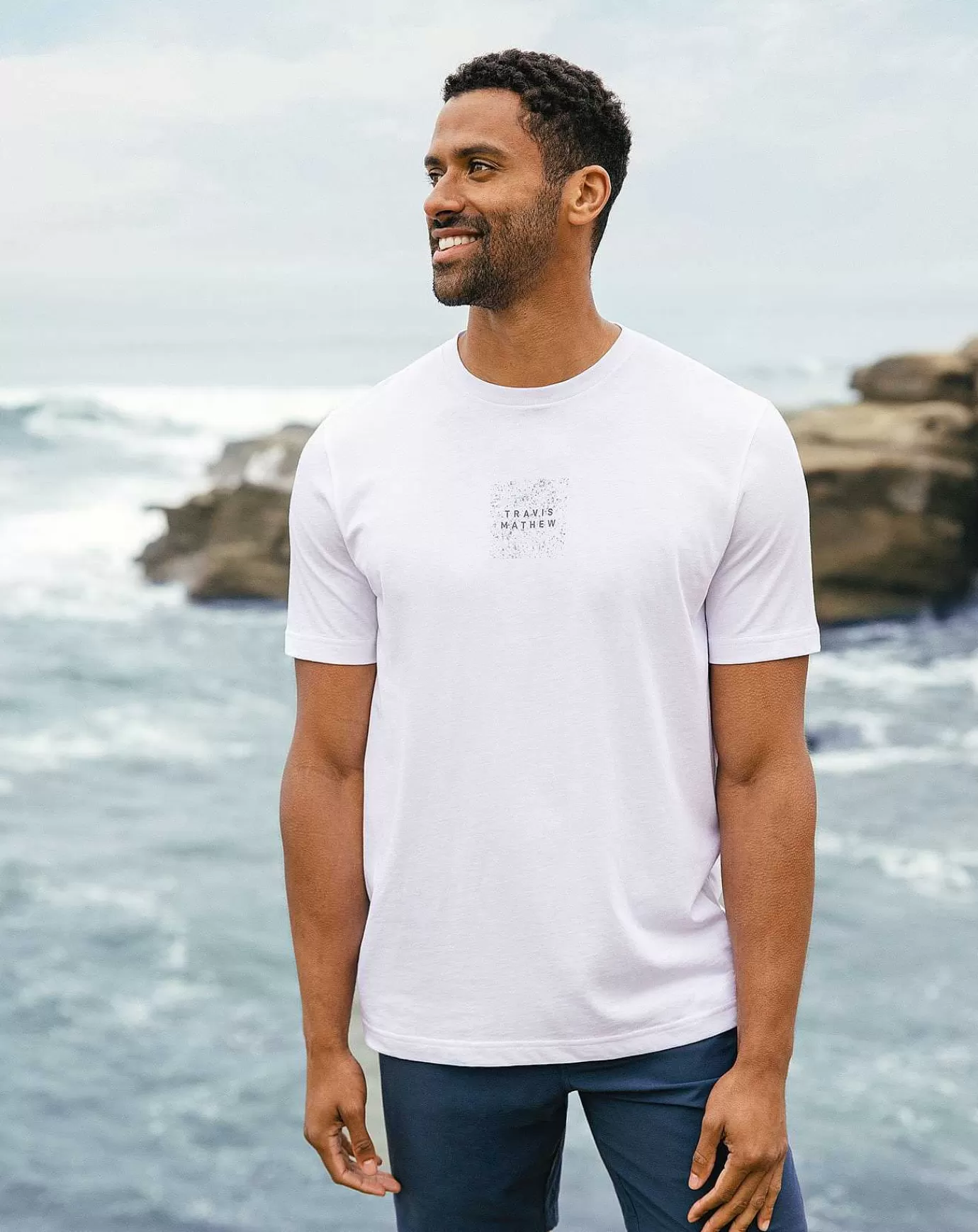 Sale Travis Mathew Splatter Print Tee White