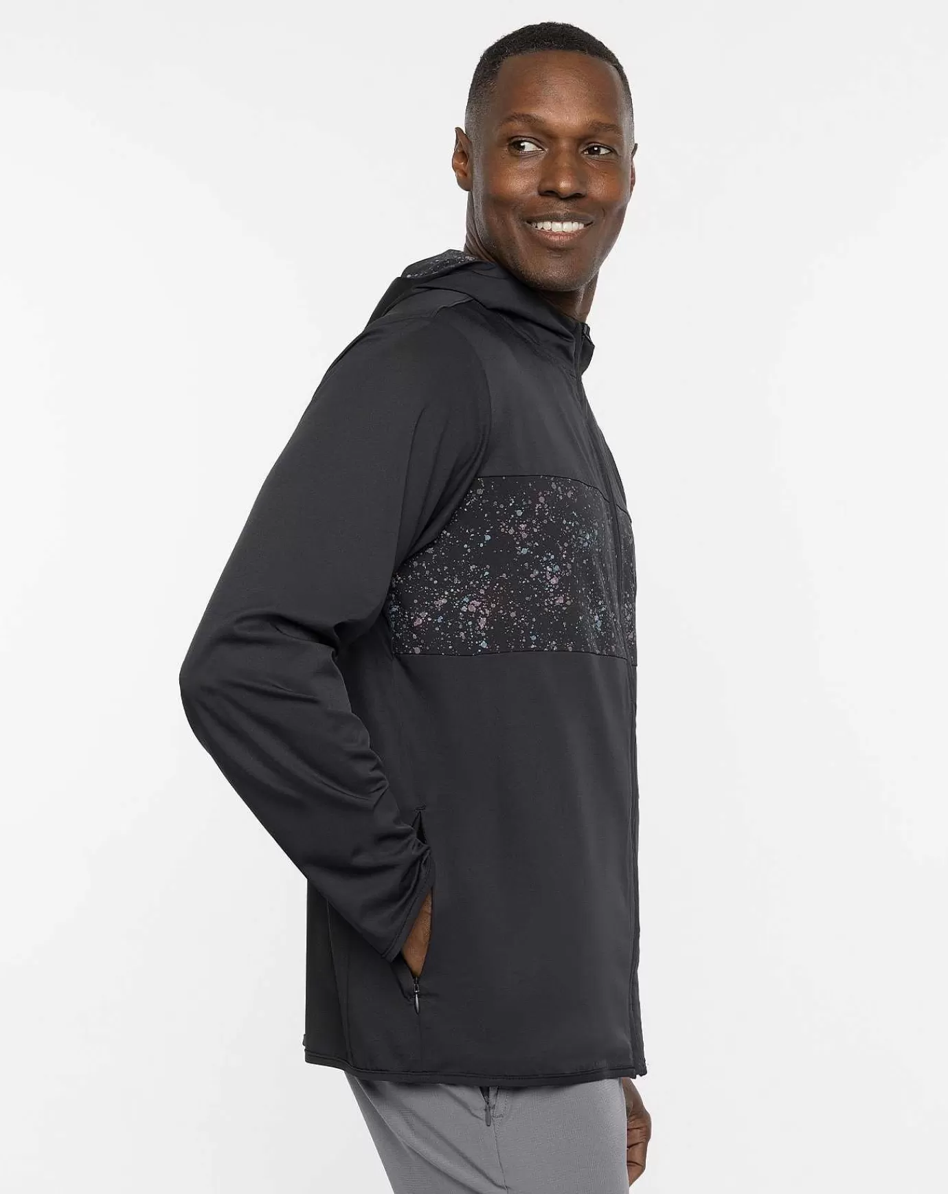 Outlet Travis Mathew Splatter Tech Hoodie Black